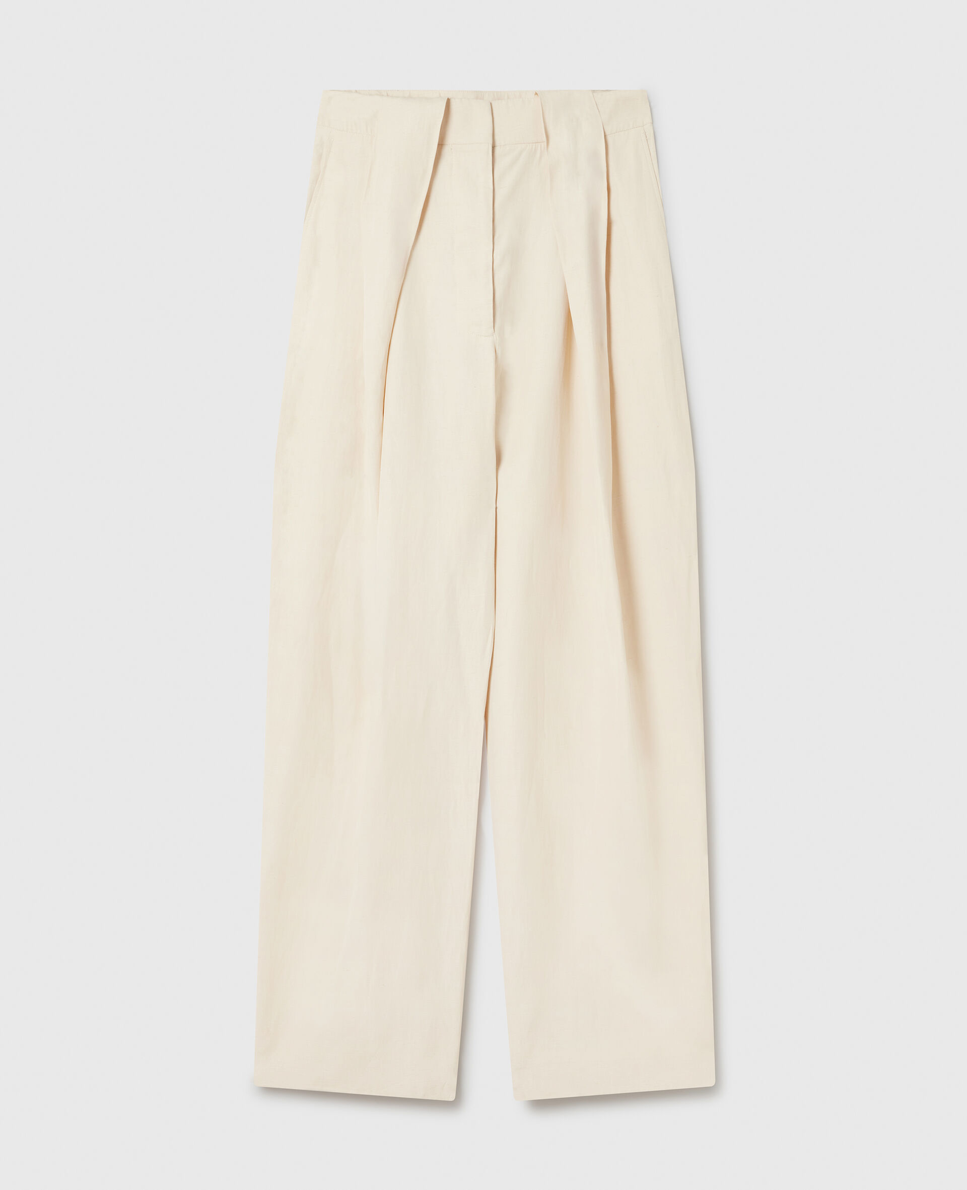 Slouchy Panelled Trousers-Beige-large image number 0