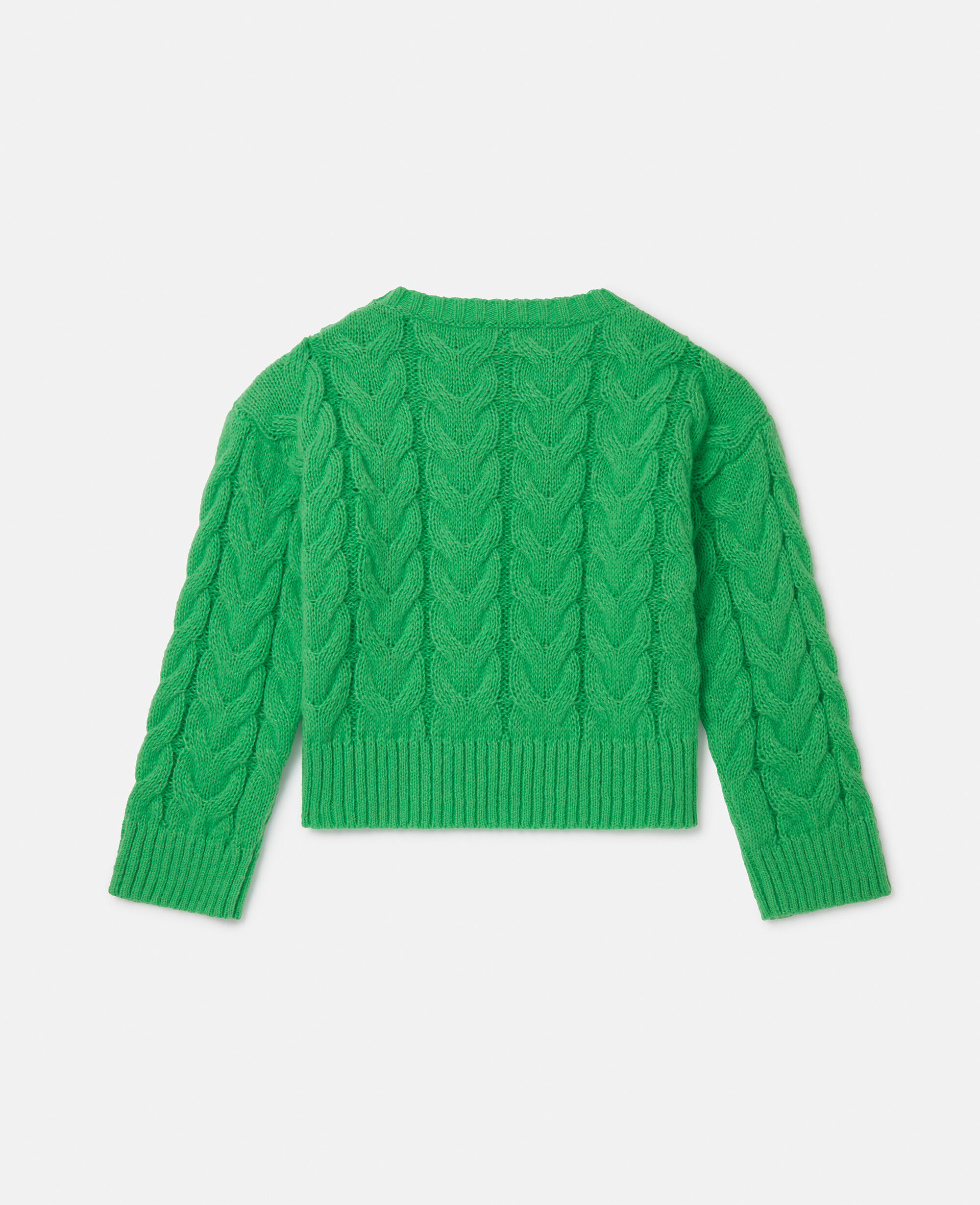 Women Green Cable Knit Sweater | Stella McCartney US
