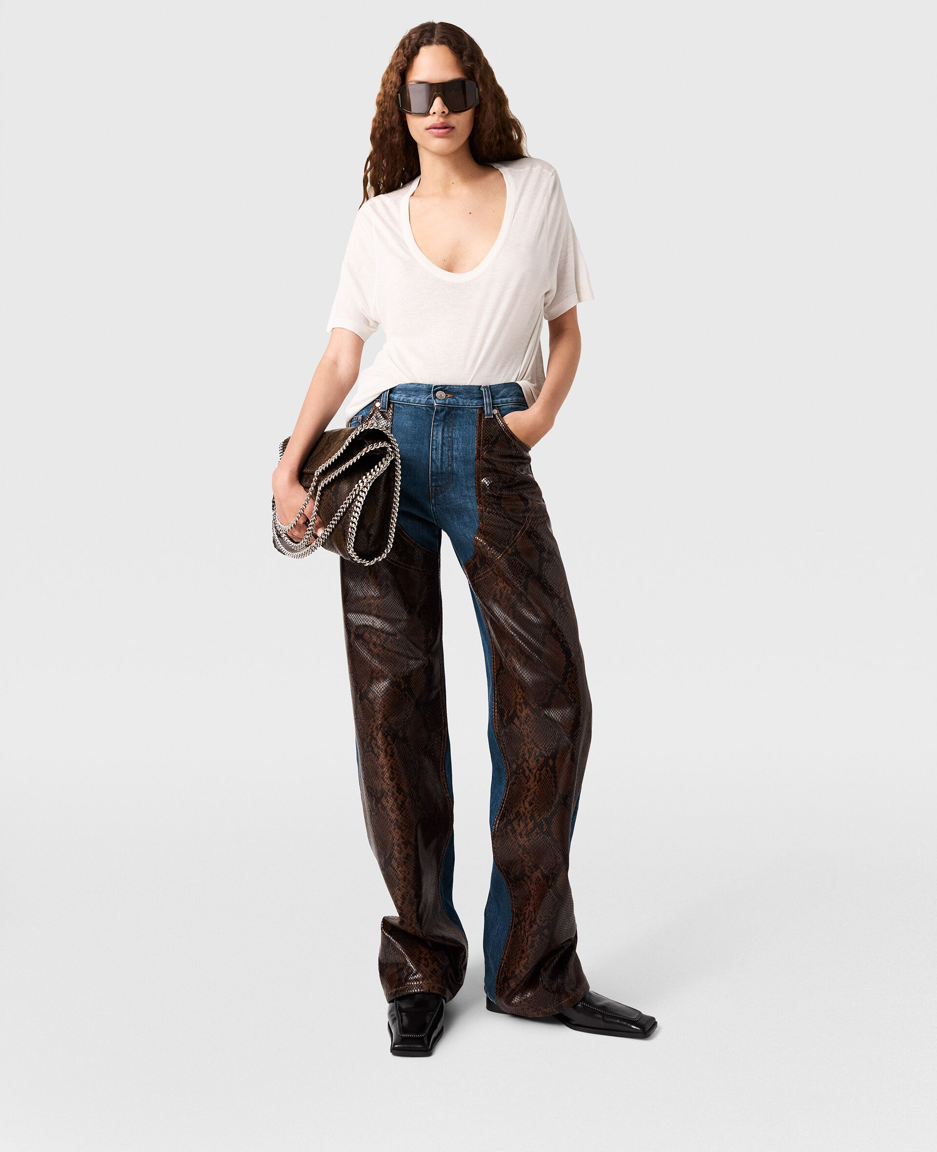 세미 시어 니트 크루넥 티셔츠-화이트-large image number 5