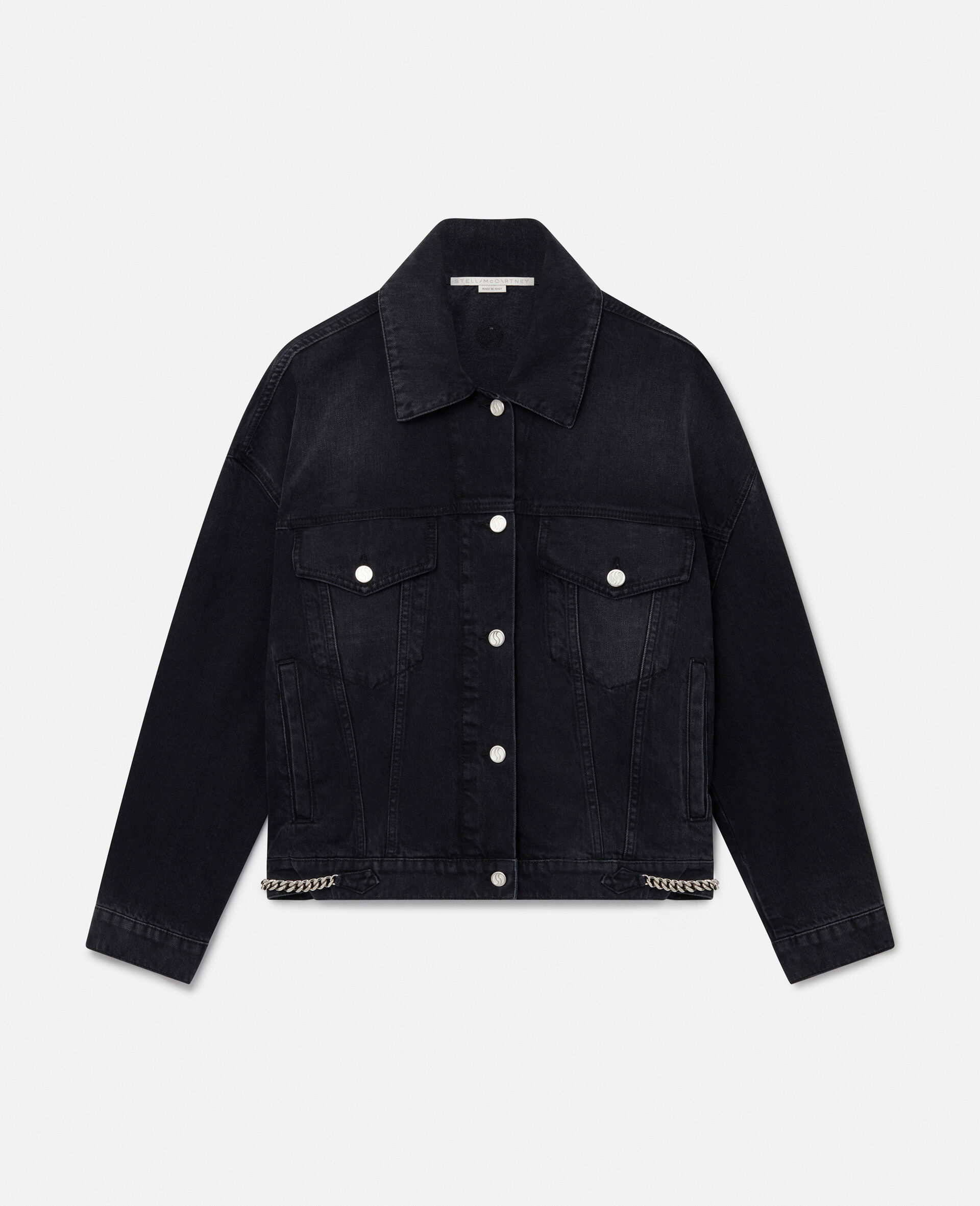 Falabella Oversized Denim Jacket-Black-medium