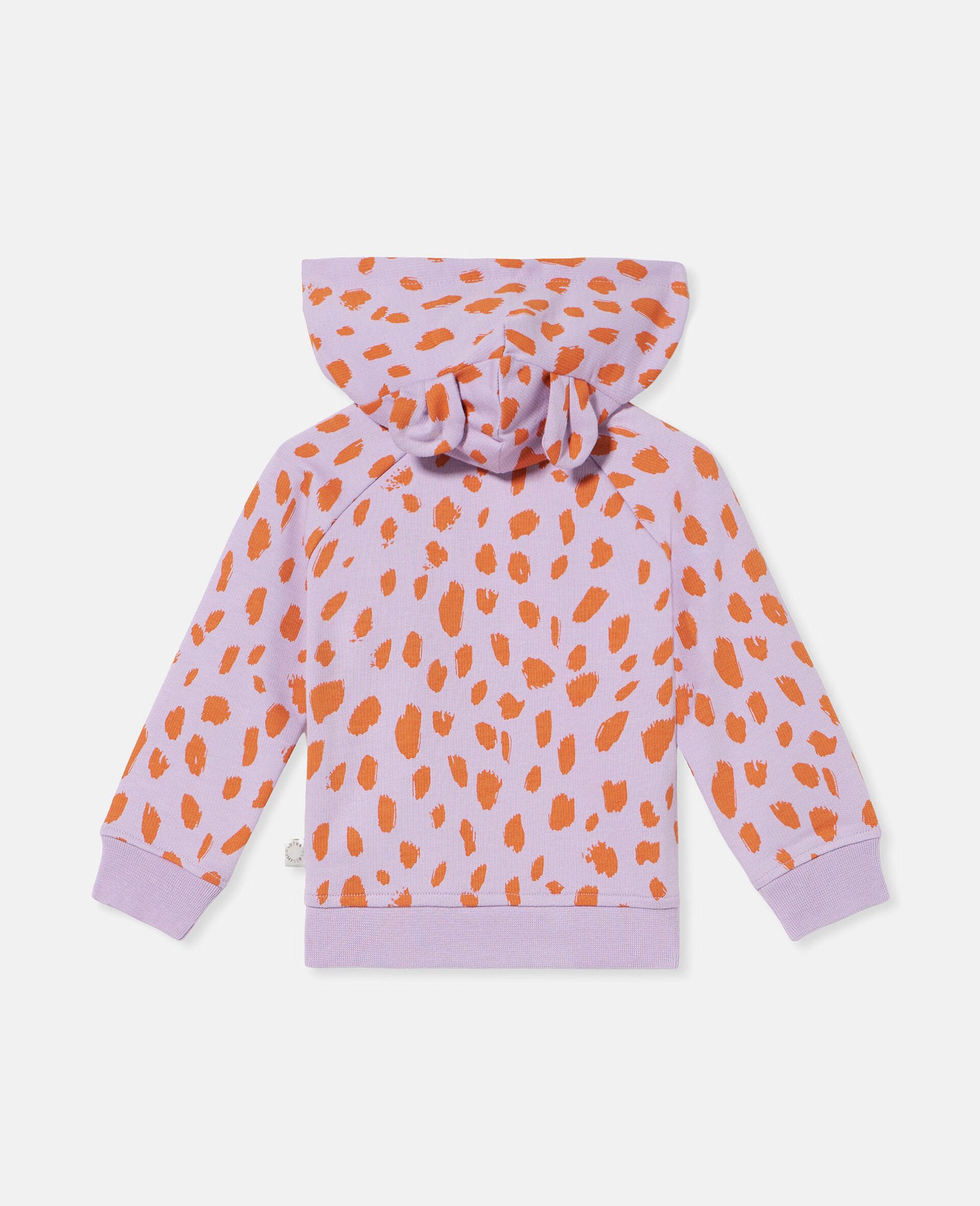 Neon Leopard Print 3D Ears Hoodie-Red-large image number 2