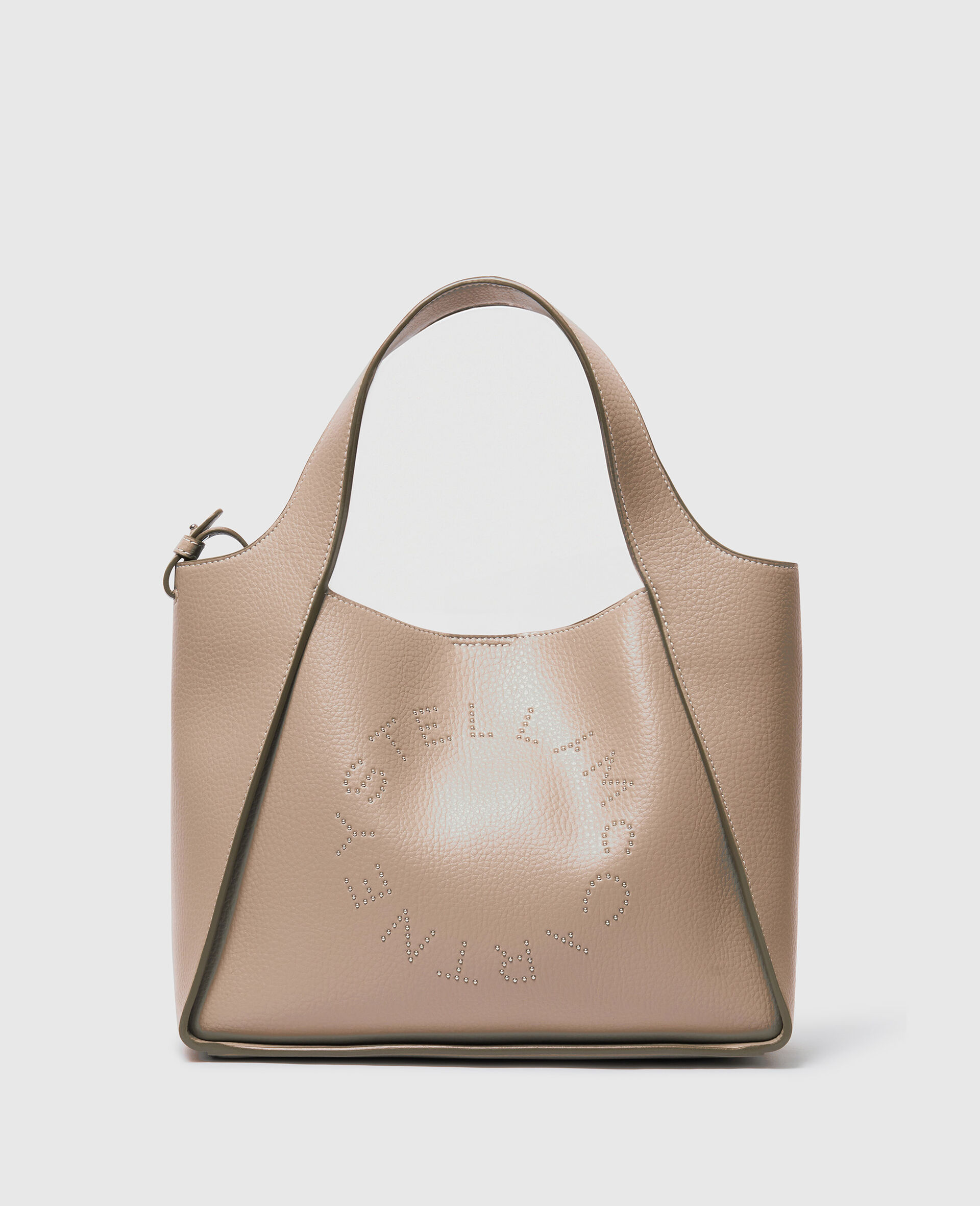 Logo Top Handle Crossbody Tote Bag-Beige-medium