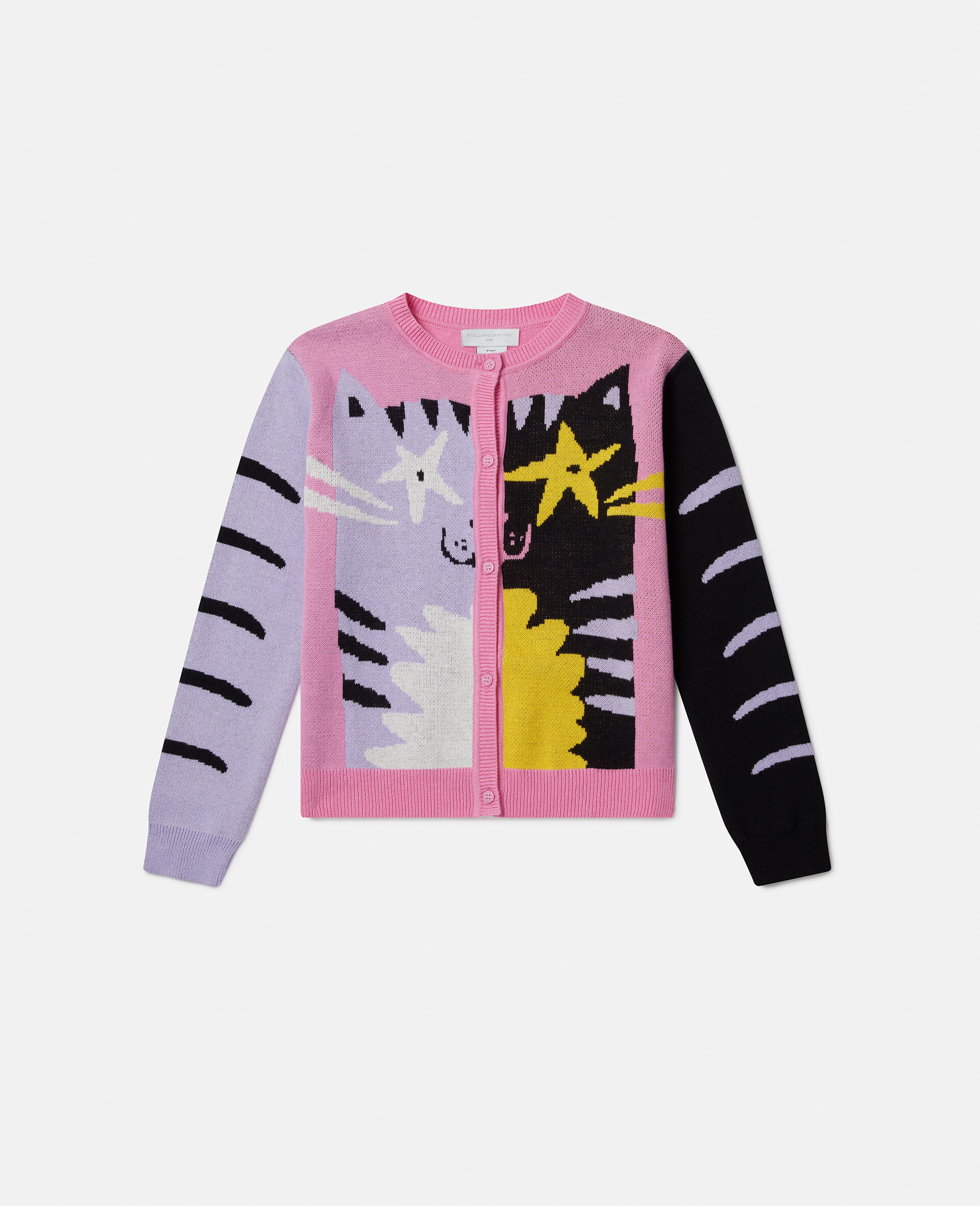Cat Graphic Sweatshirt-Pink-medium