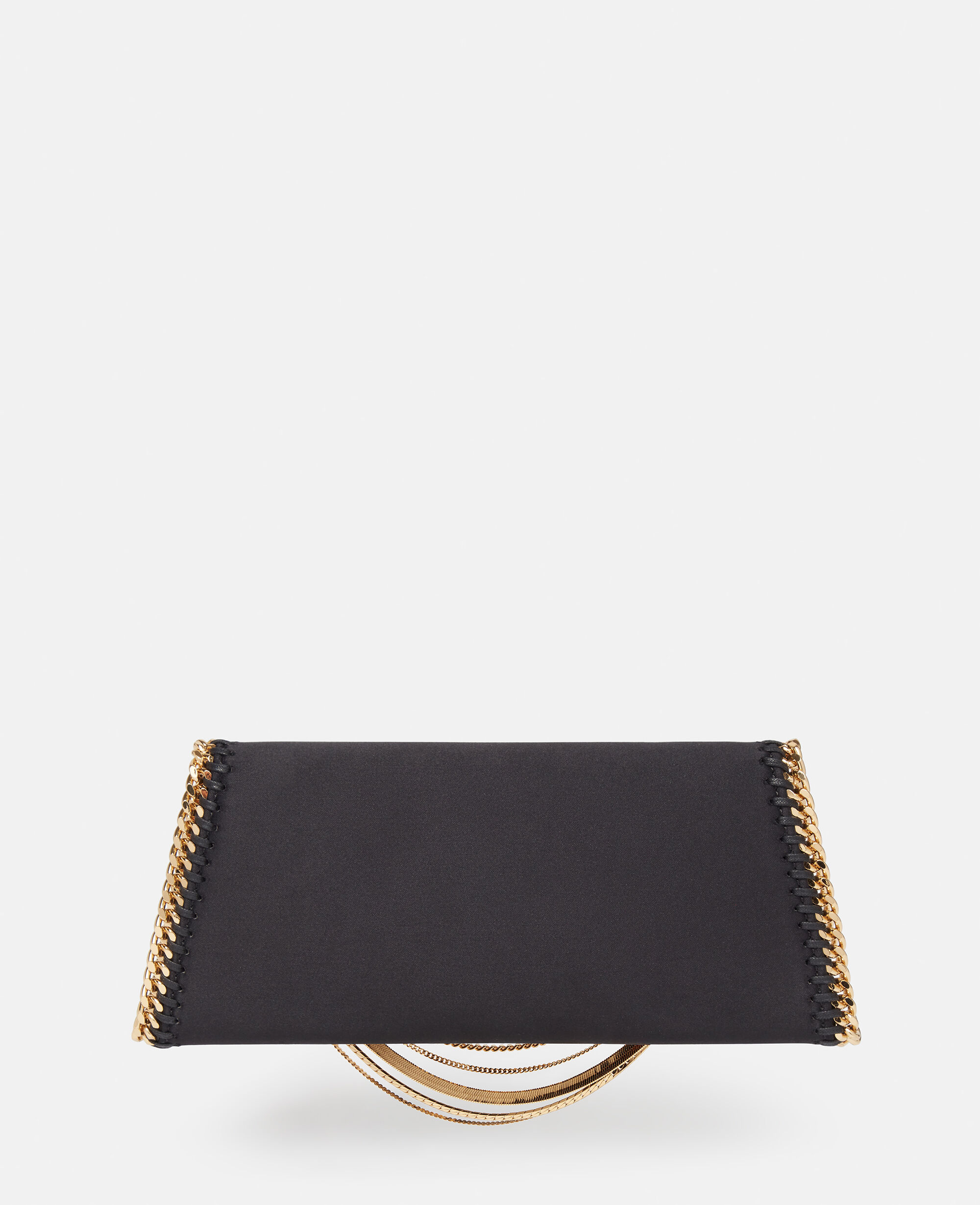 Women Black Falabella Multi-Chain Satin Clutch | Stella McCartney US