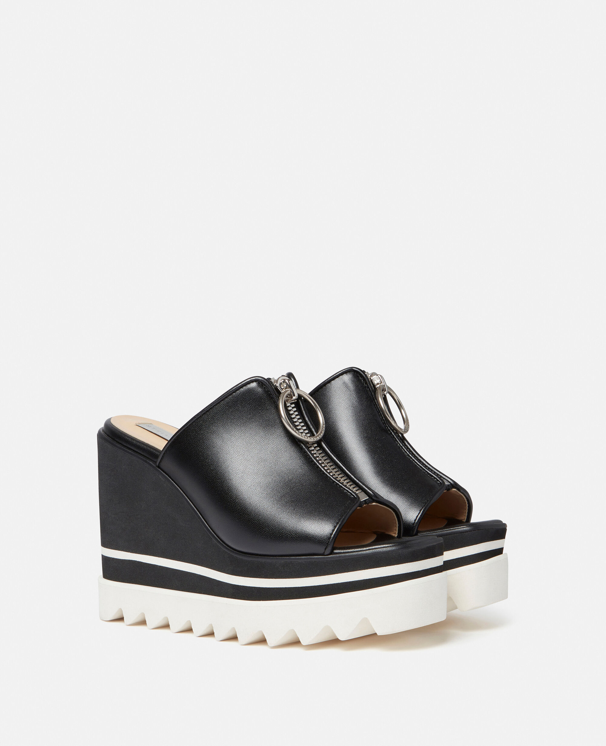Stella McCartney スニークエリス ウェッジサンダル Women ブラック スニークエリス ジップスライド ウェッジ