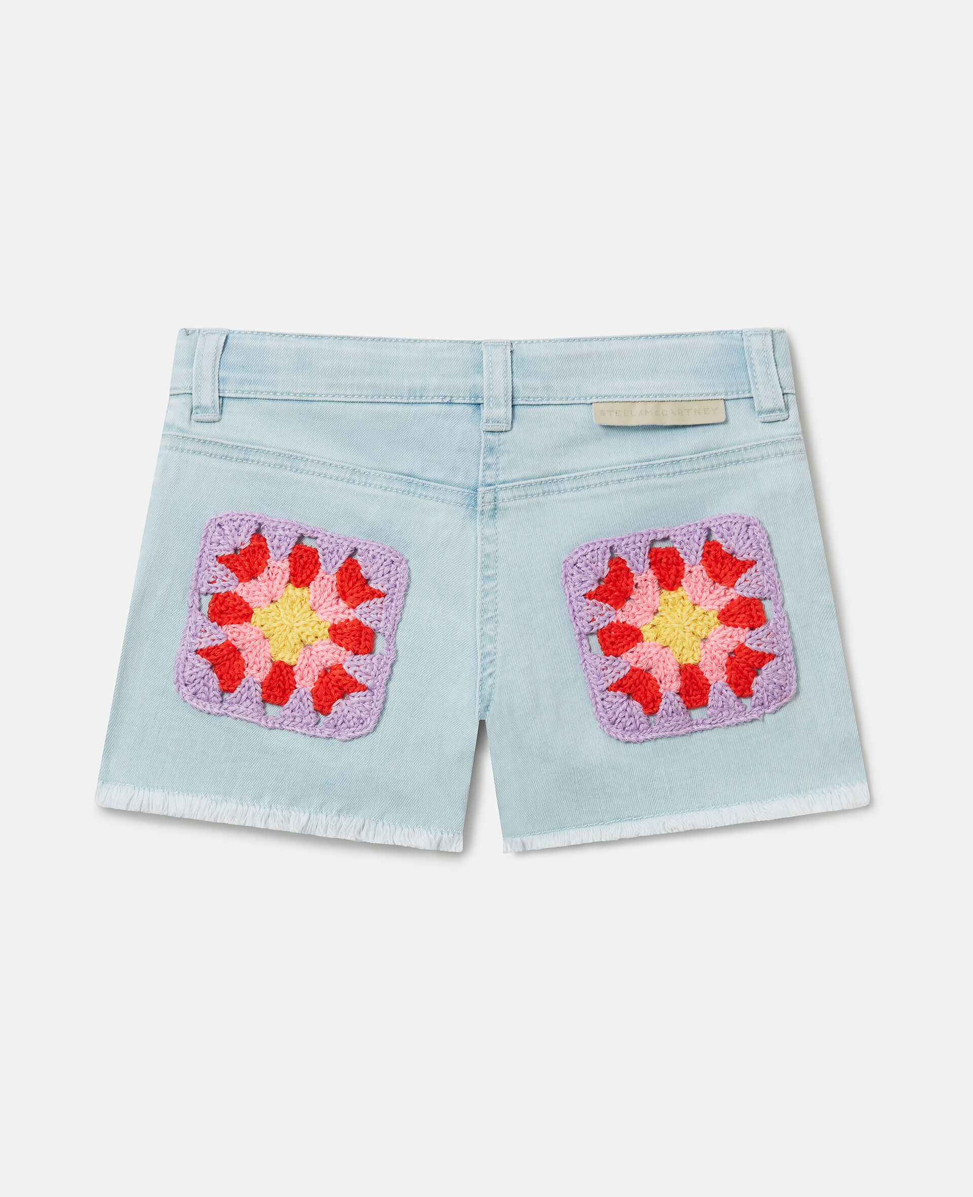 Short in Denim a Gamba Dritta-Blu-large image number 2