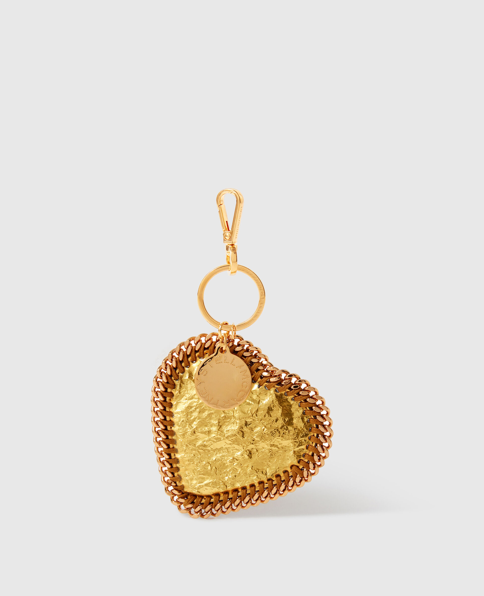 褶皱金属质感Falabella心形吊坠-Gold-large image number 0