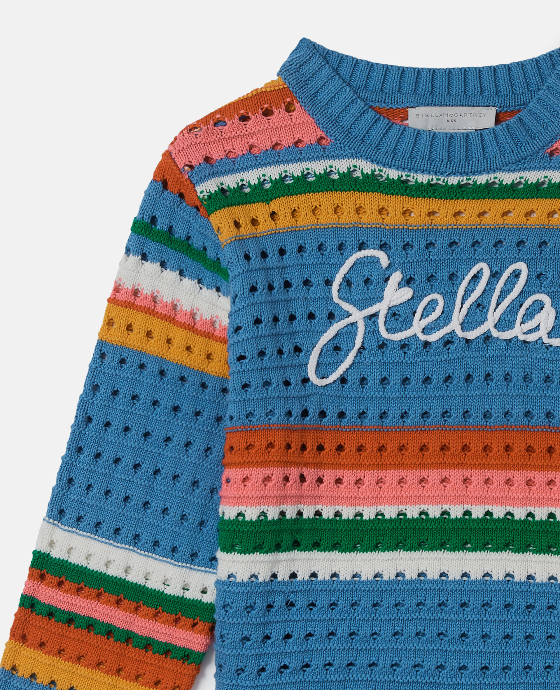 Stella Embroidered Crochet Jumper-Blue-large image number 1