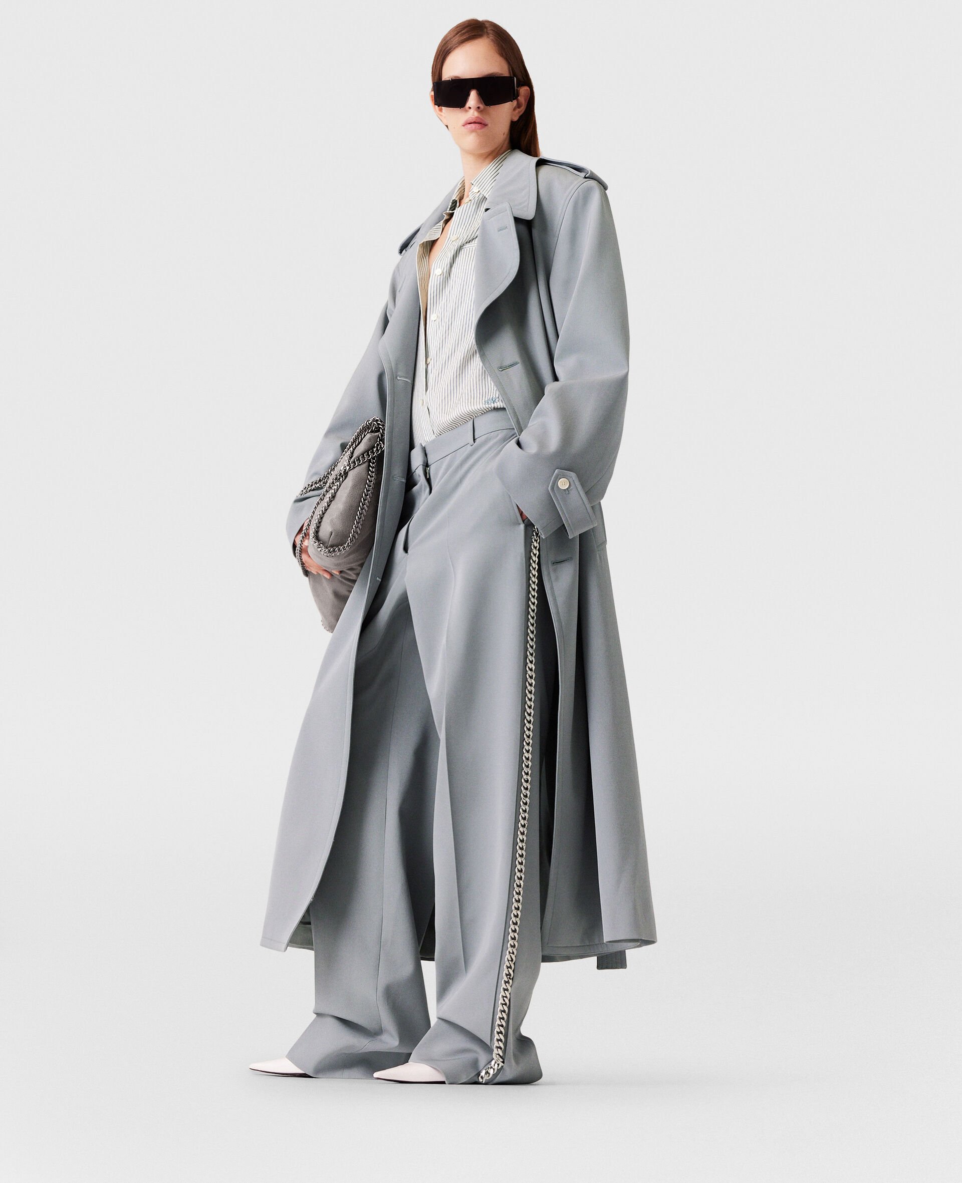 Low-Rise Straight-Leg Trousers-Grey-model