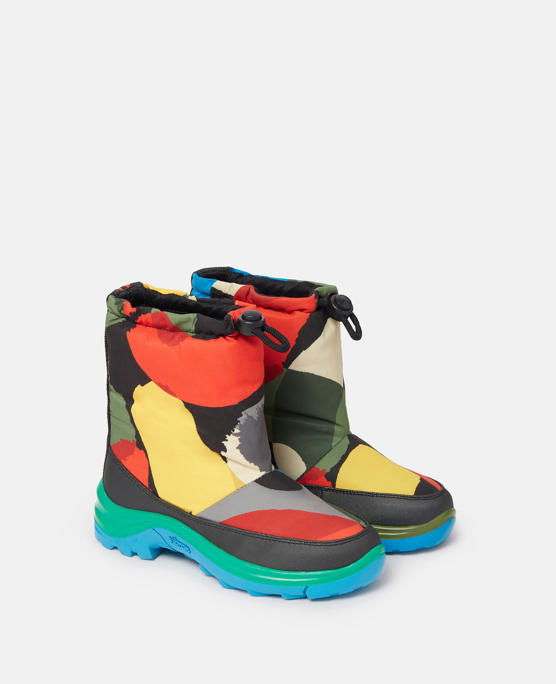 Logo Tape Smudge Print Padded Wellies-Multicolour-large image number 1