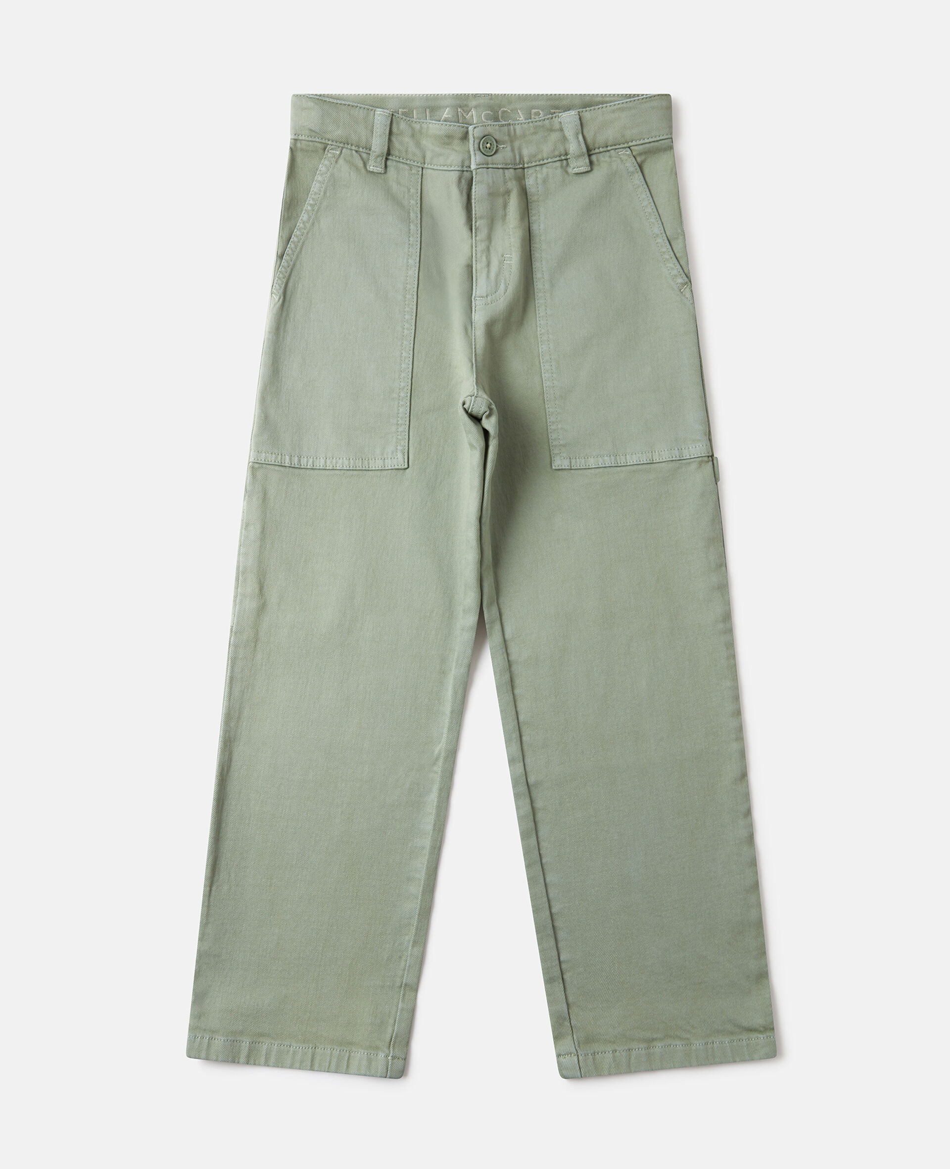 Tonal Straight-Leg Denim Jeans-Green-large image number 0