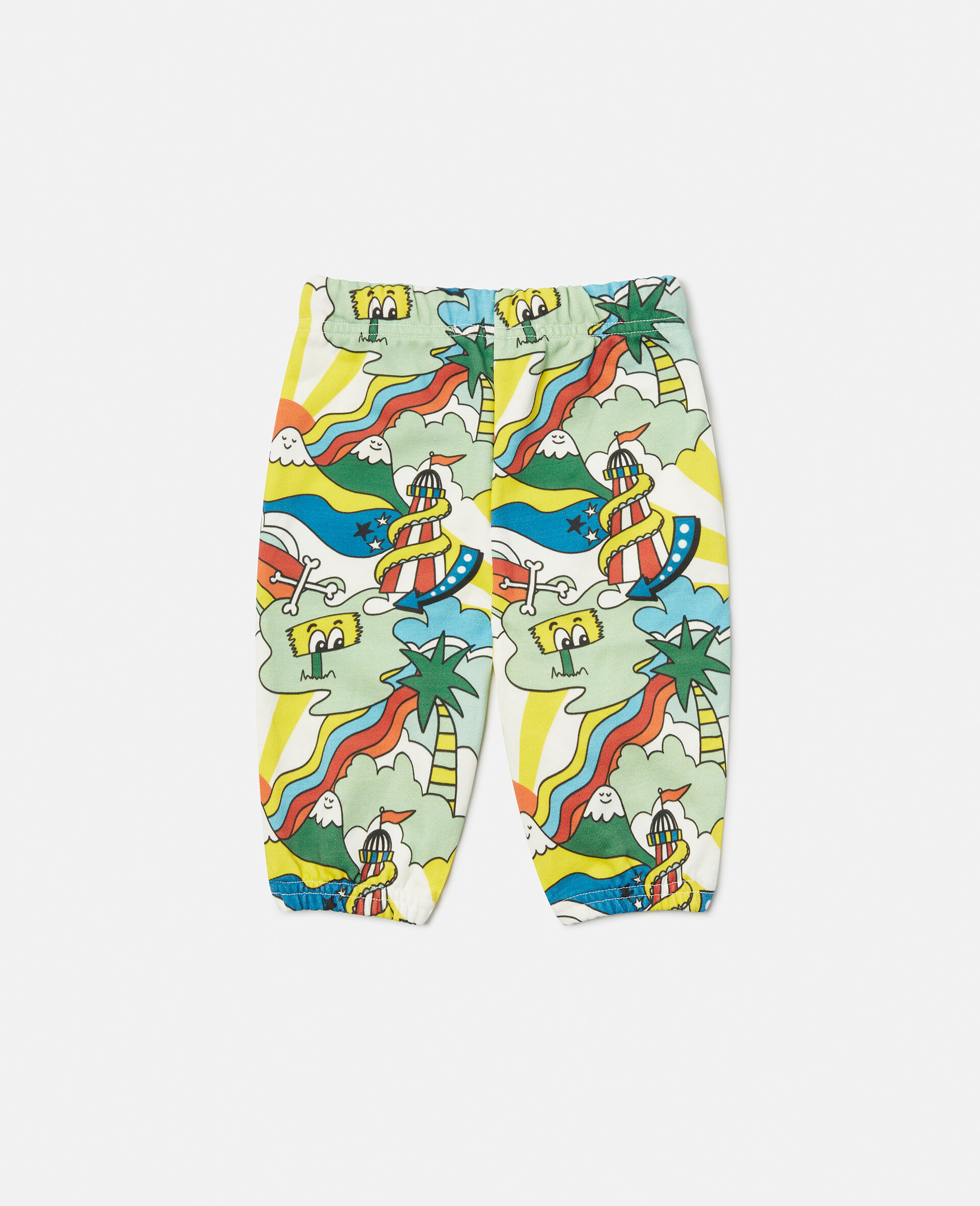 Rollercoaster Print Joggers-White-large image number 2