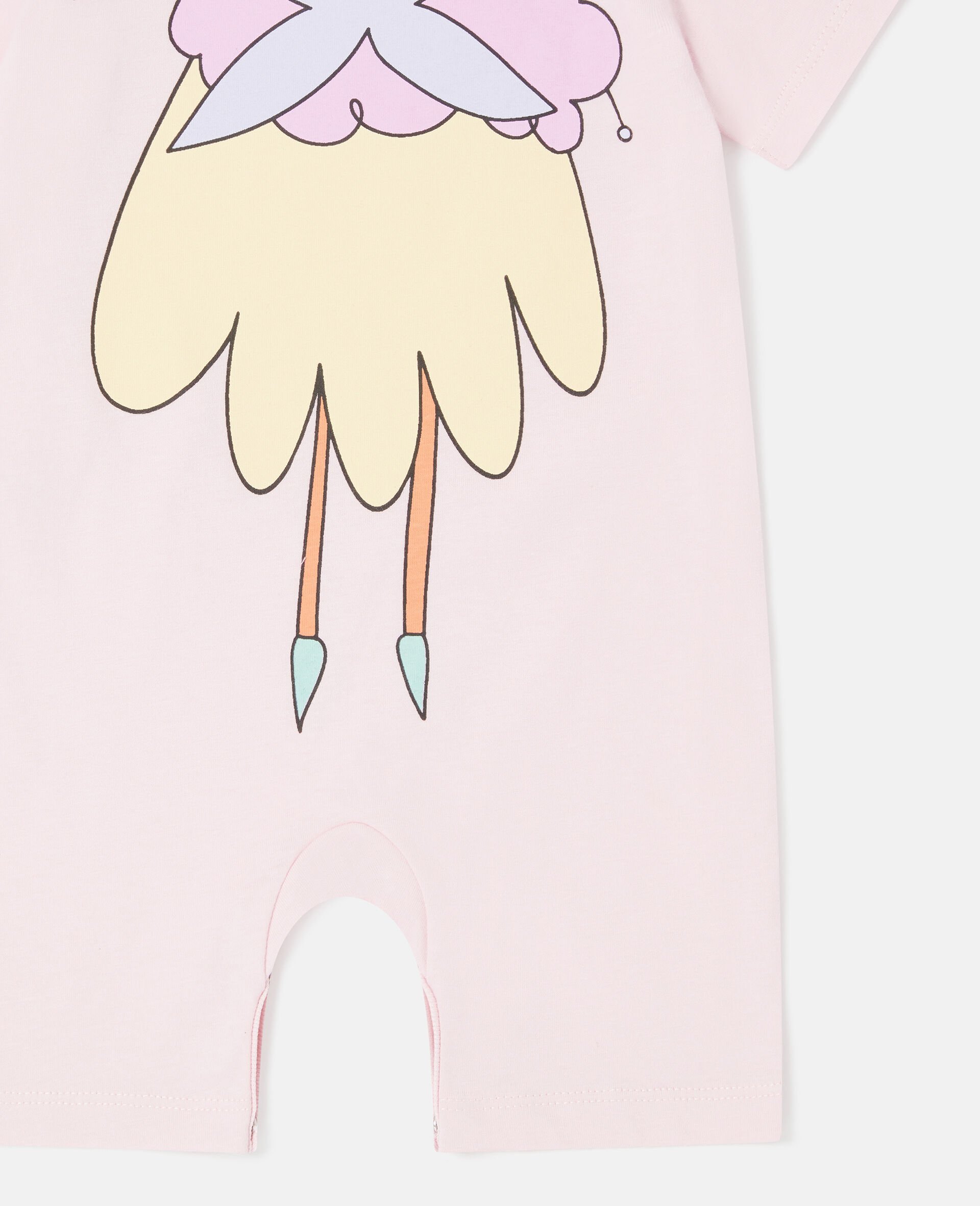 Fairy Graphic Crewneck Romper-Pink-large image number 3