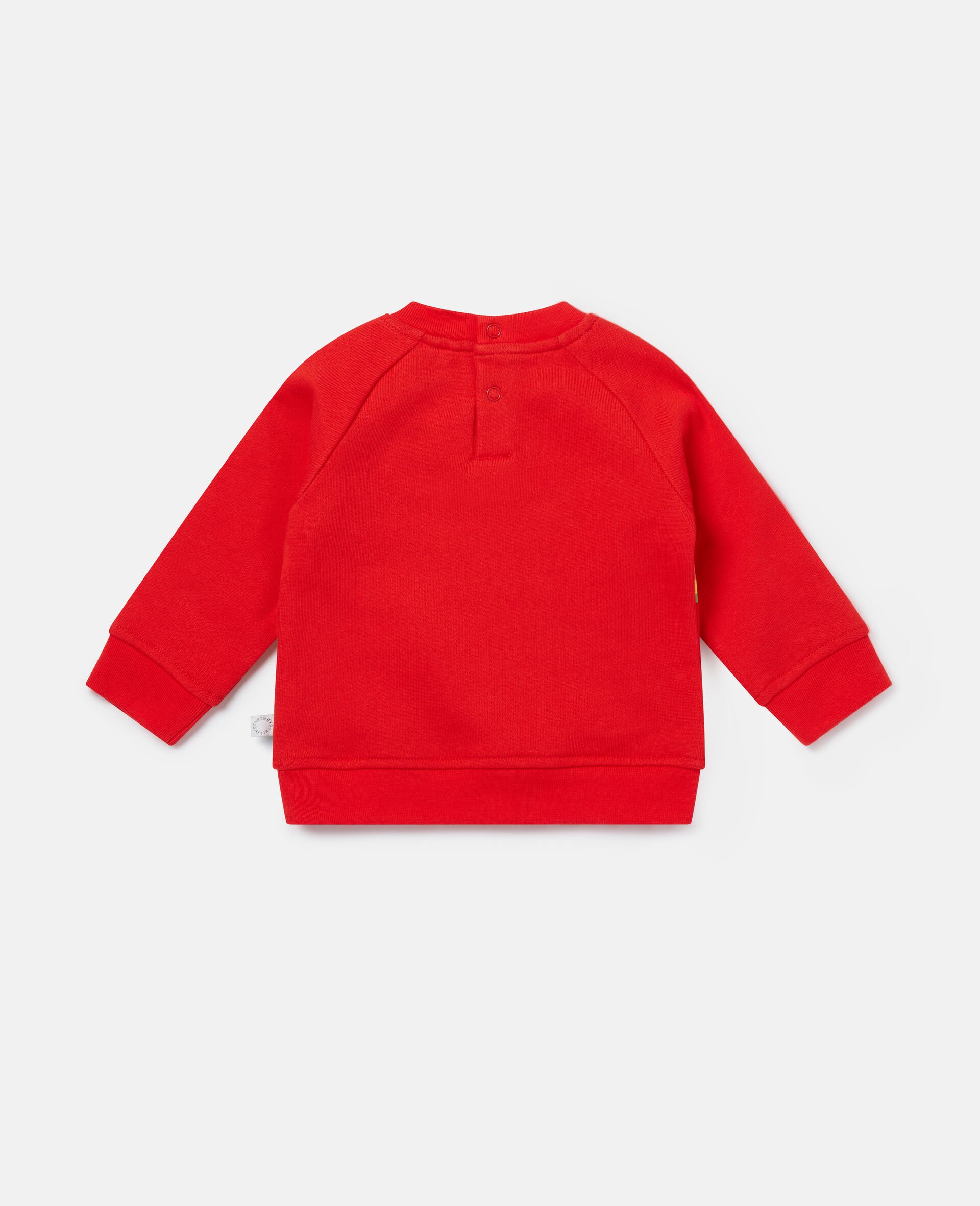 Rainbow Face Print Fleece Sweatshirt-Red-large image number 3