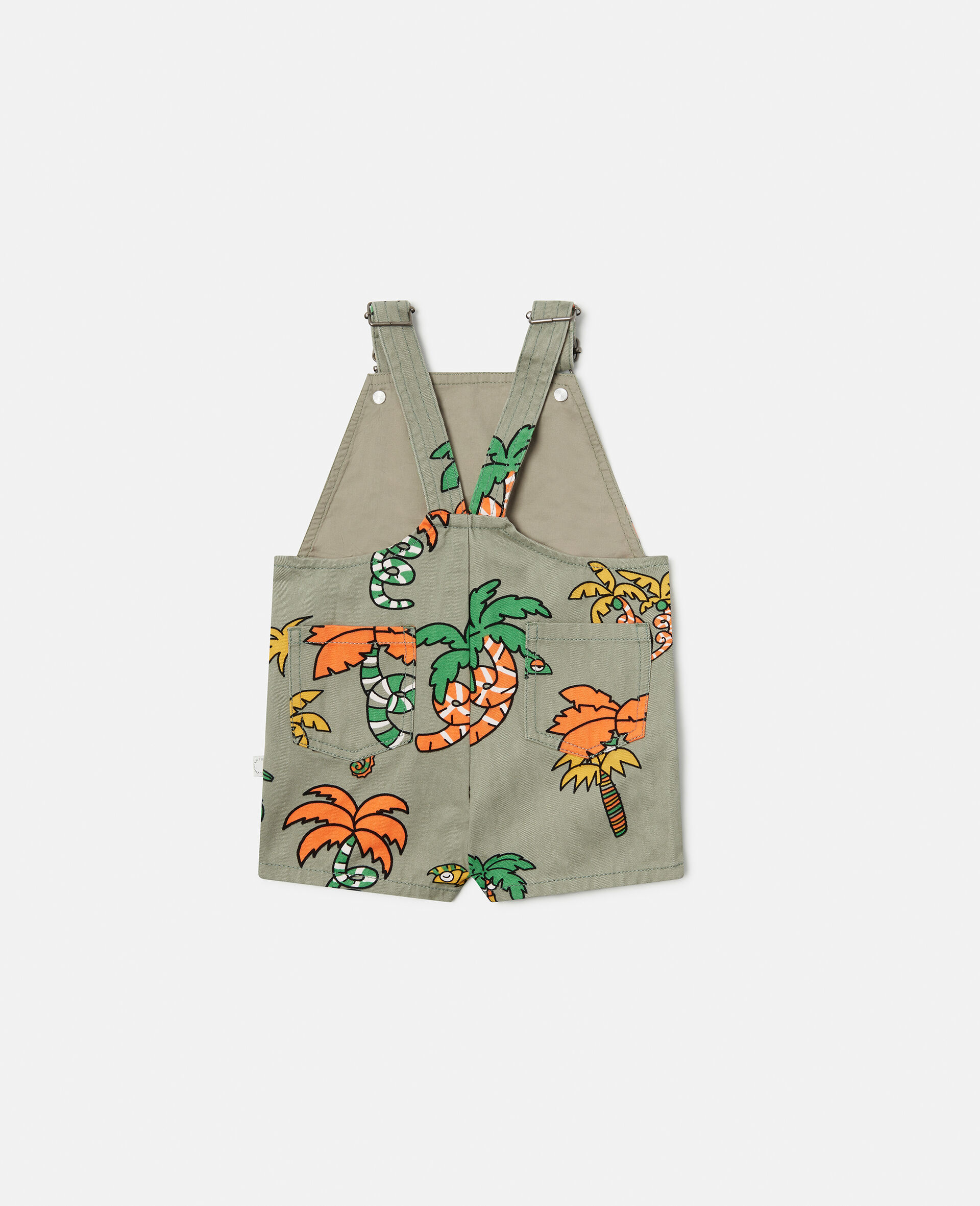 Palm Tree and Gecko Print Dungarees-Pink-large image number 2