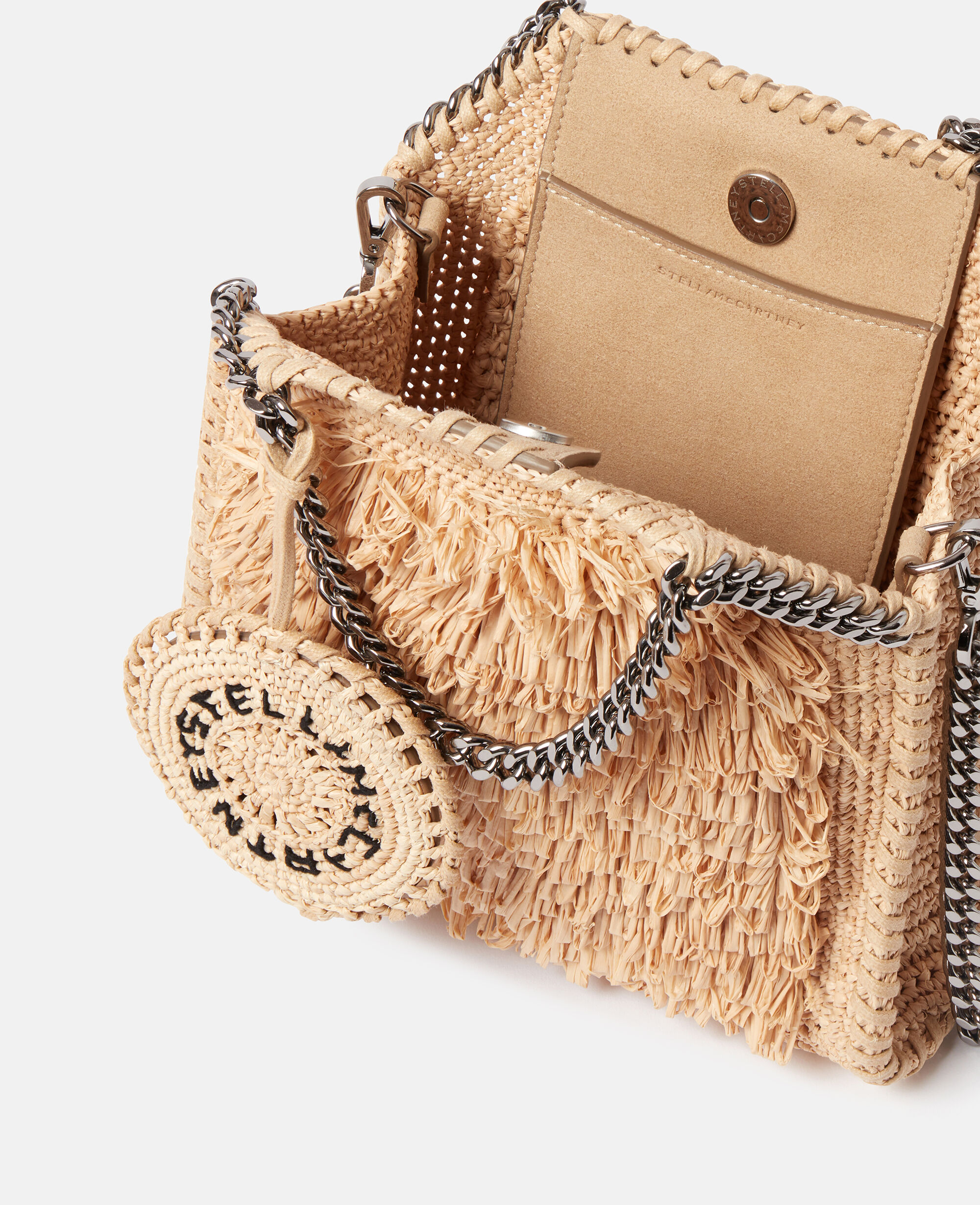 Women NATURAL Falabella Raffia Tiny Tote Bag Stella McCartney GB