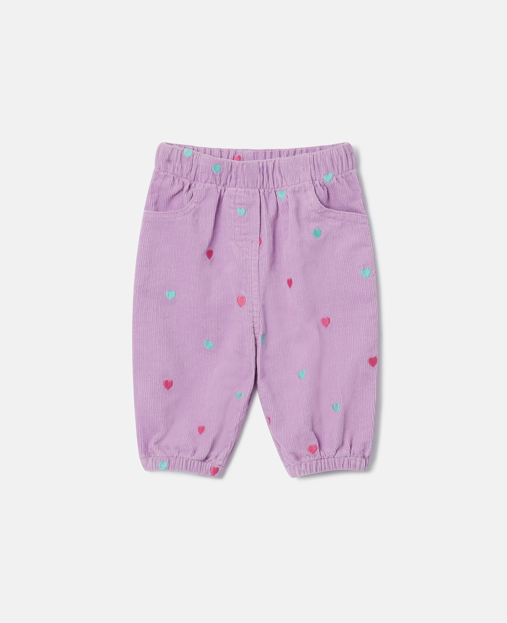 Heart Embroidery Baby Jeans-Purple-large image number 0