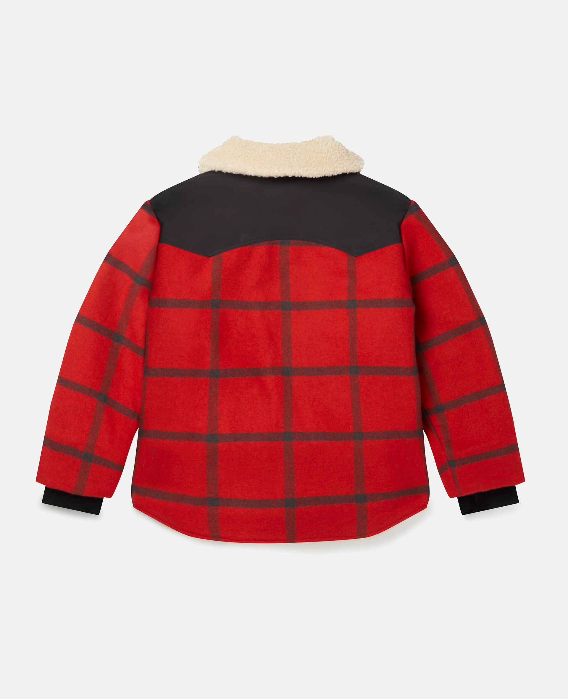 Check Teddy Jacket-Red-large image number 3