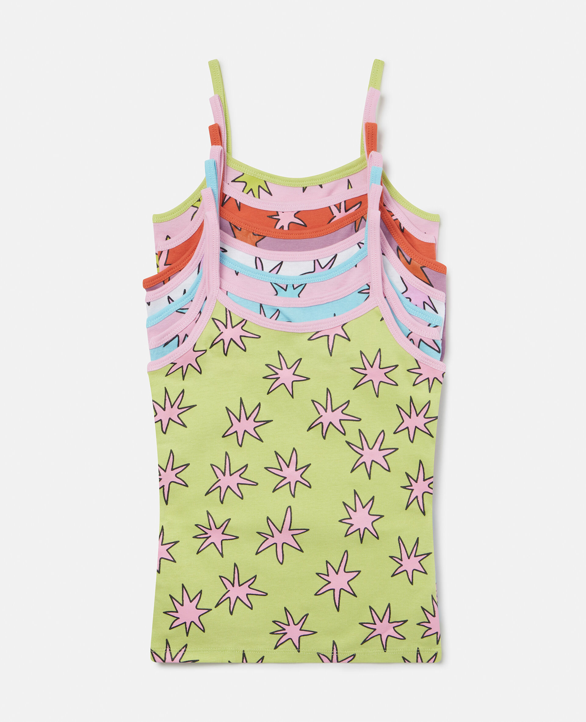 7 Pack of Star Print Vests-Multicolour-medium