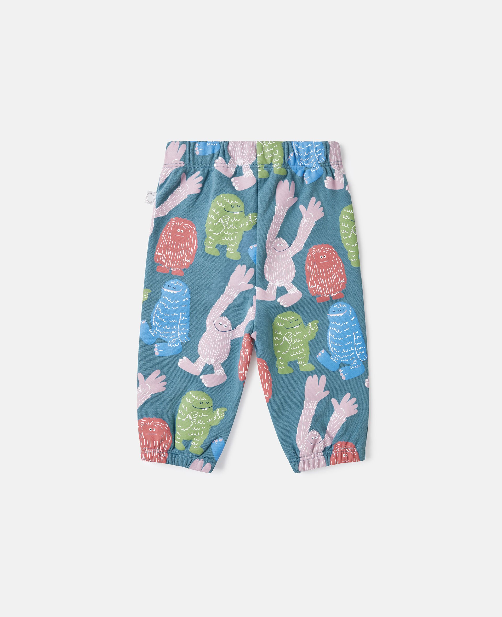 Monster Print Drawstring Joggers-Blue-large Monster Print Drawstring Joggers-Blue-large image number 2