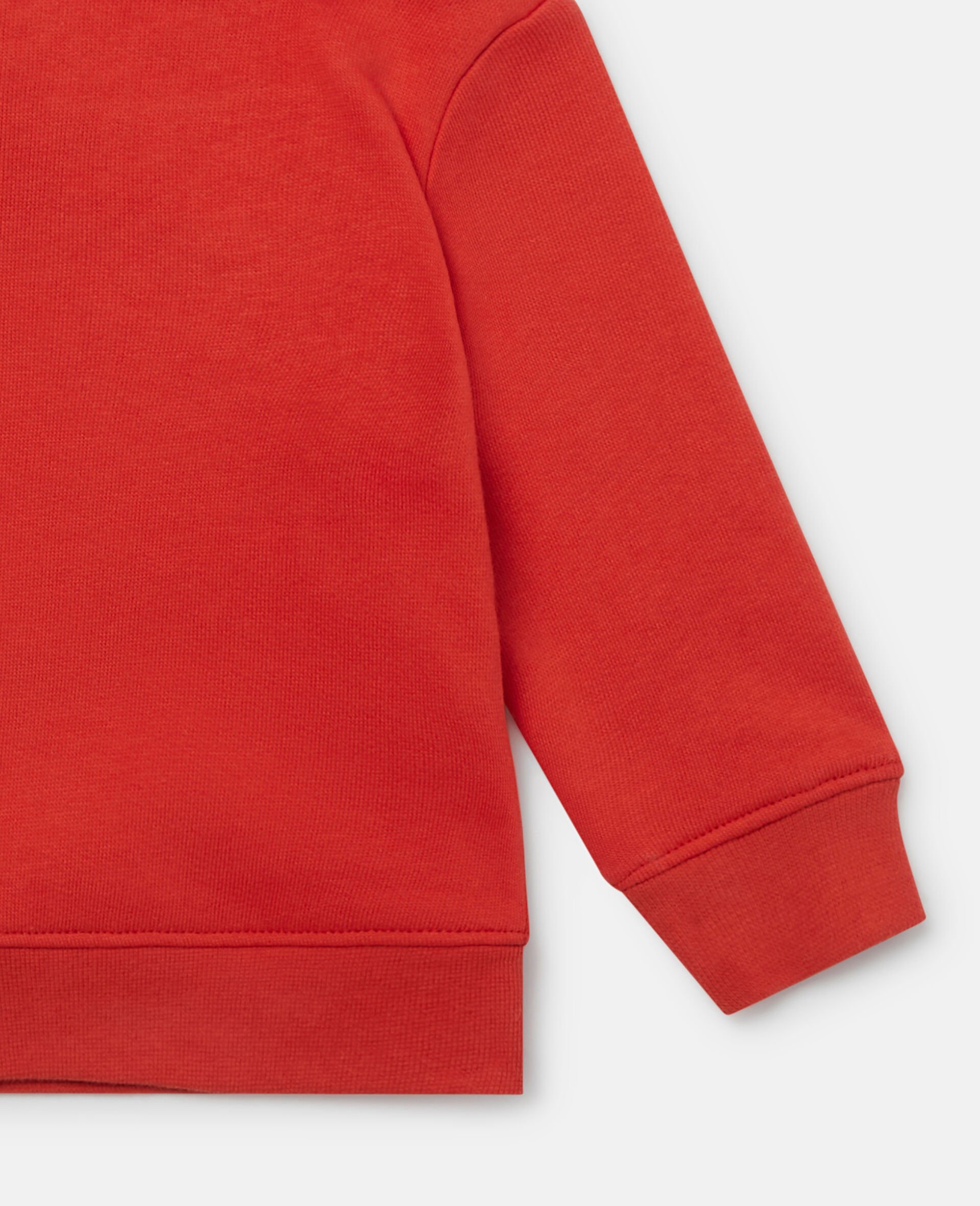 Smiling Heart Motif Sweatshirt-Red-large Smiling Heart Motif Sweatshirt-Red-large image number 3