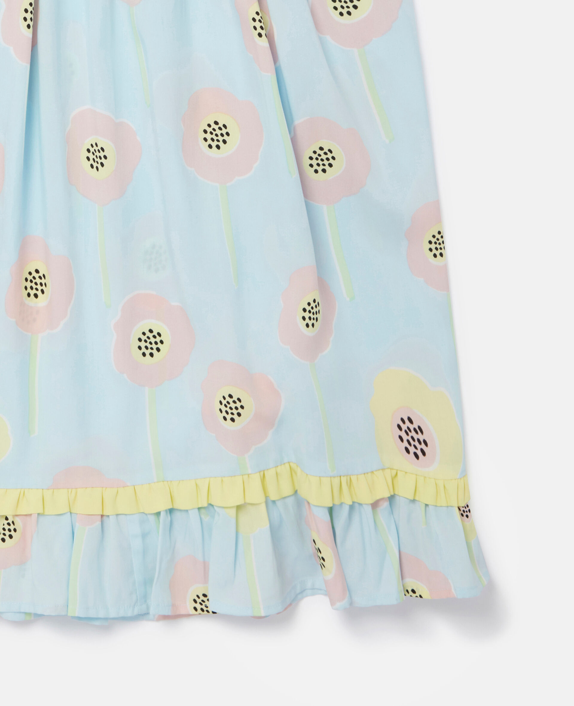 Sunflower Print Frill Trim Dress-Multicolour-large image number 3