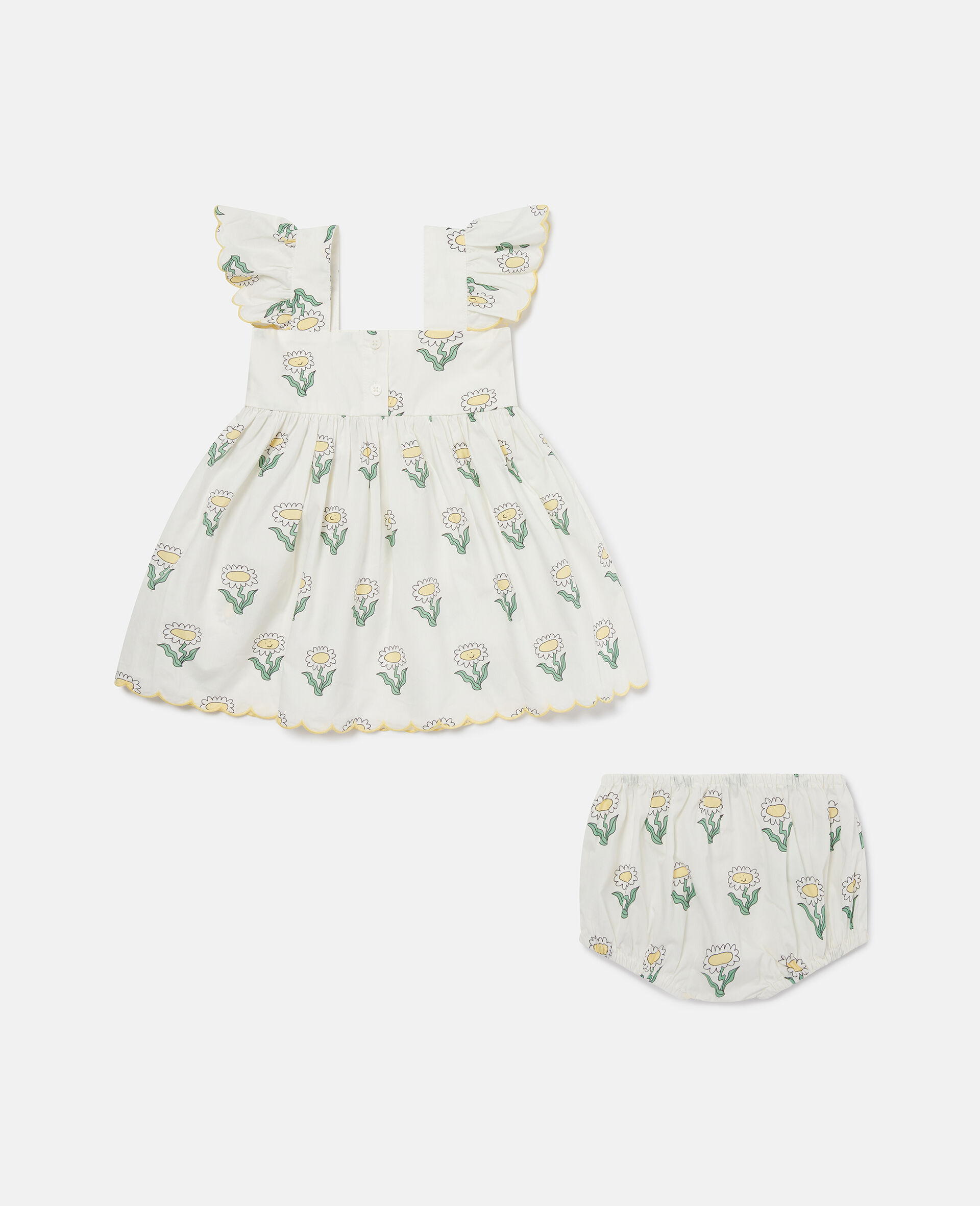 Daisies Sleeveless Dress and Bloomers Set-Cream-large image number 2