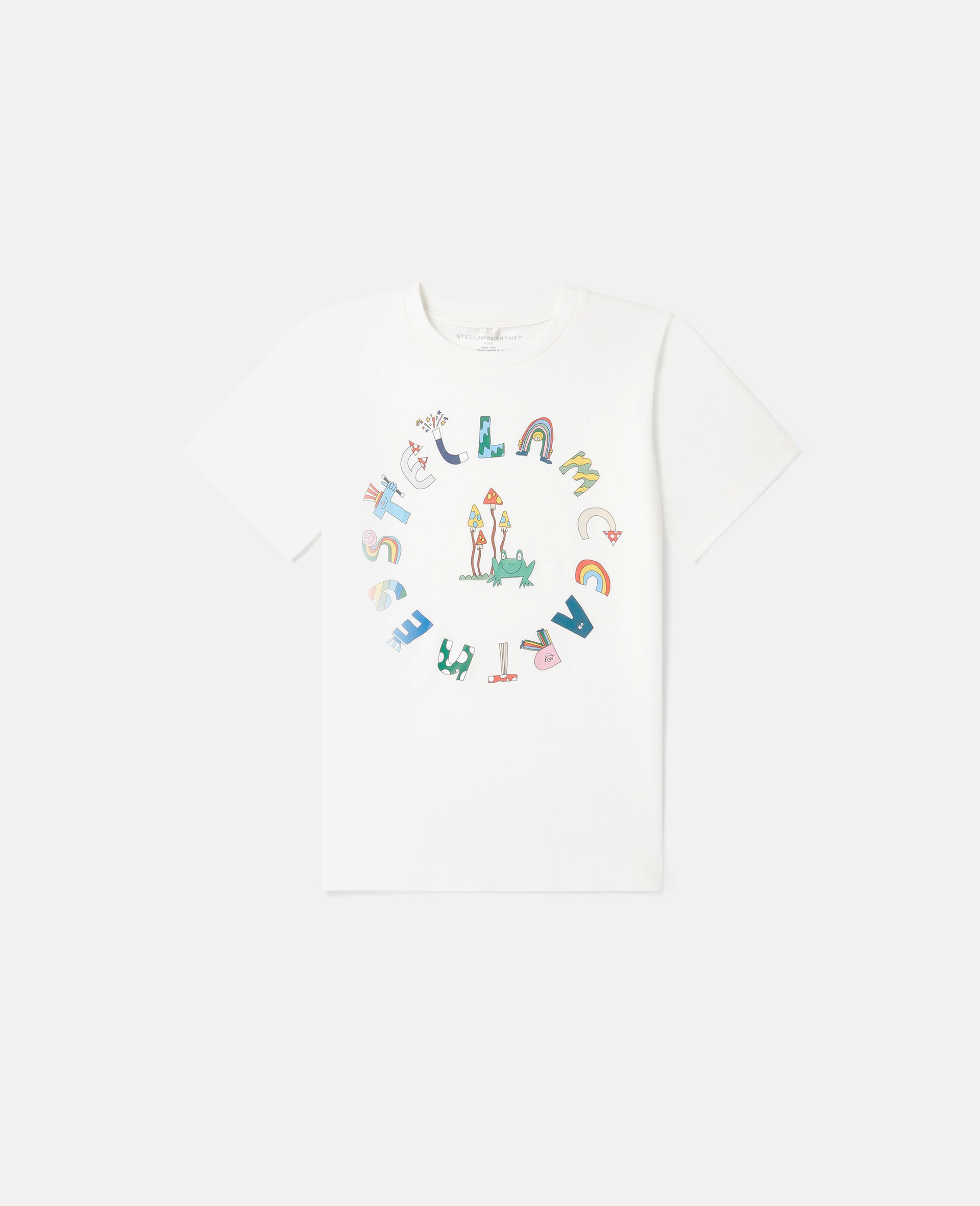 Stella Woodland Lettering Crewneck T-Shirt-White-medium