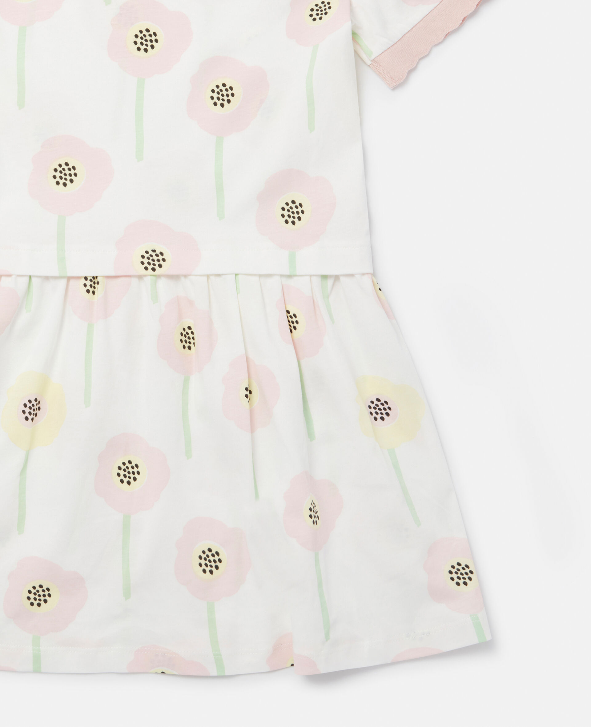Graphic Flower Print Jersey Dress-White-large image number 3