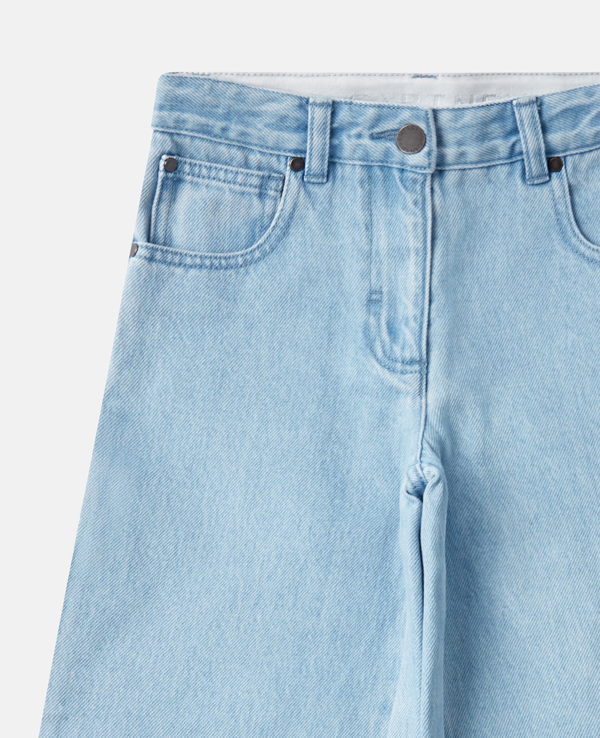ミッドライズ ワイドレッグ デニムジーンズ-ブルー-medium ミッドライズ ワイドレッグ デニムジーンズ-ブルー-medium