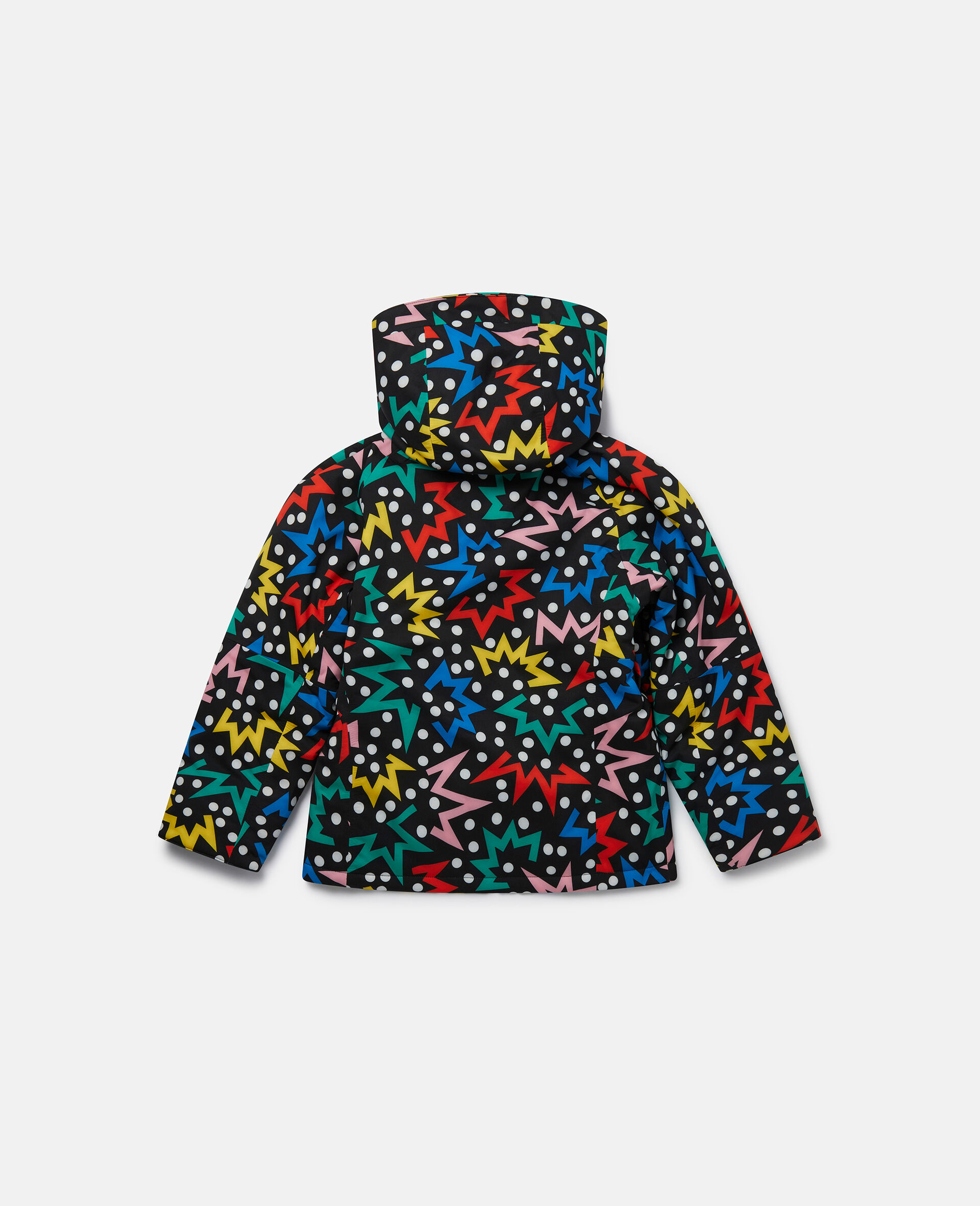 Starburst Print Hooded Puffer Coat-Multicolour-large image number 2