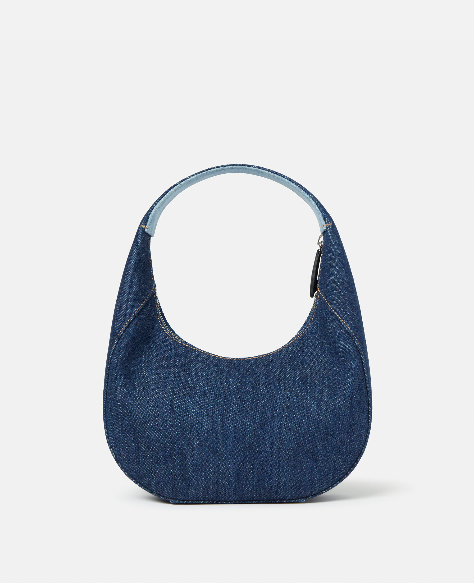 Women Smoky Blue Small Stella Logo Eco Denim Hobo Shoulder