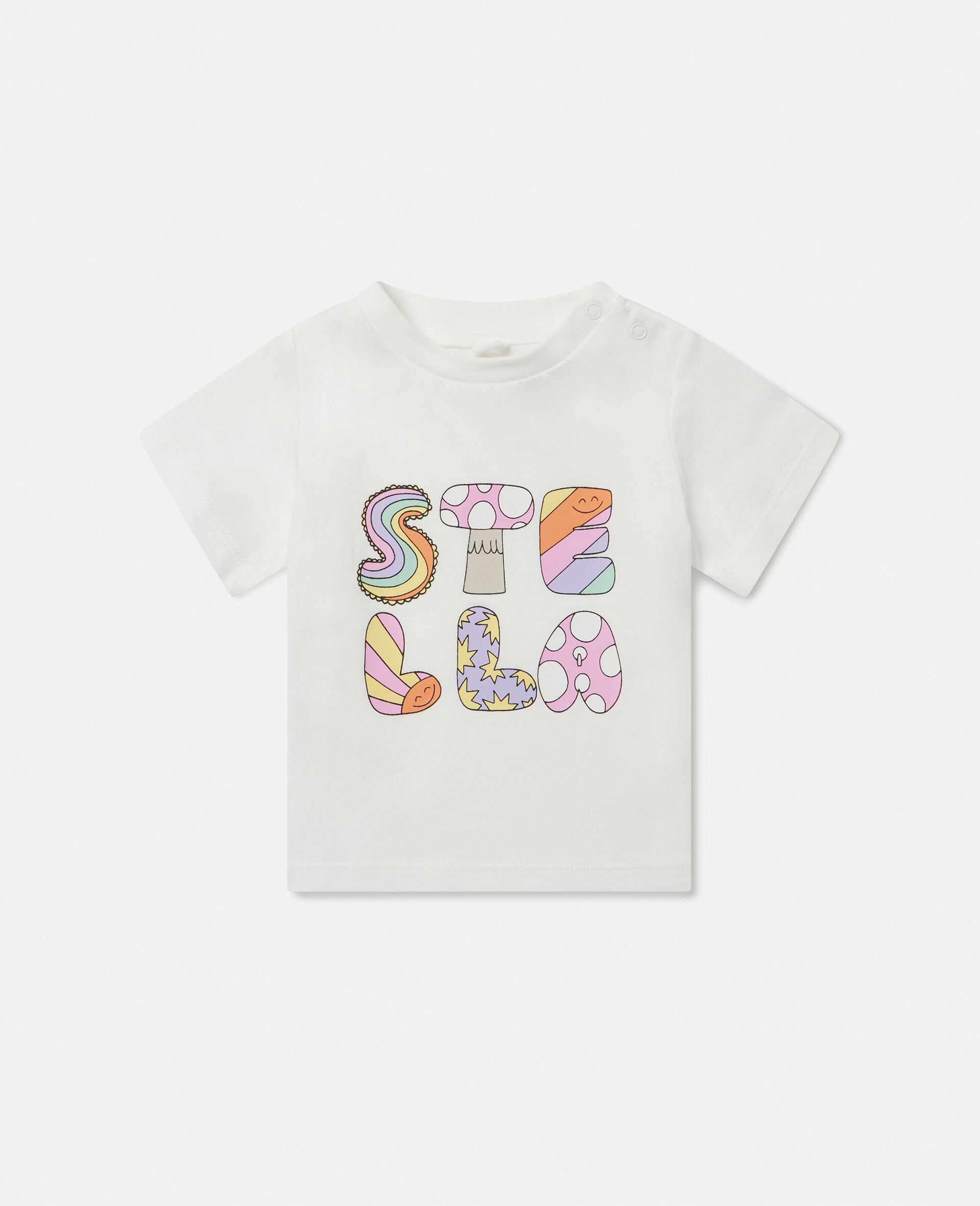 Stella Woodland Lettering Crewneck T-Shirt-White-medium