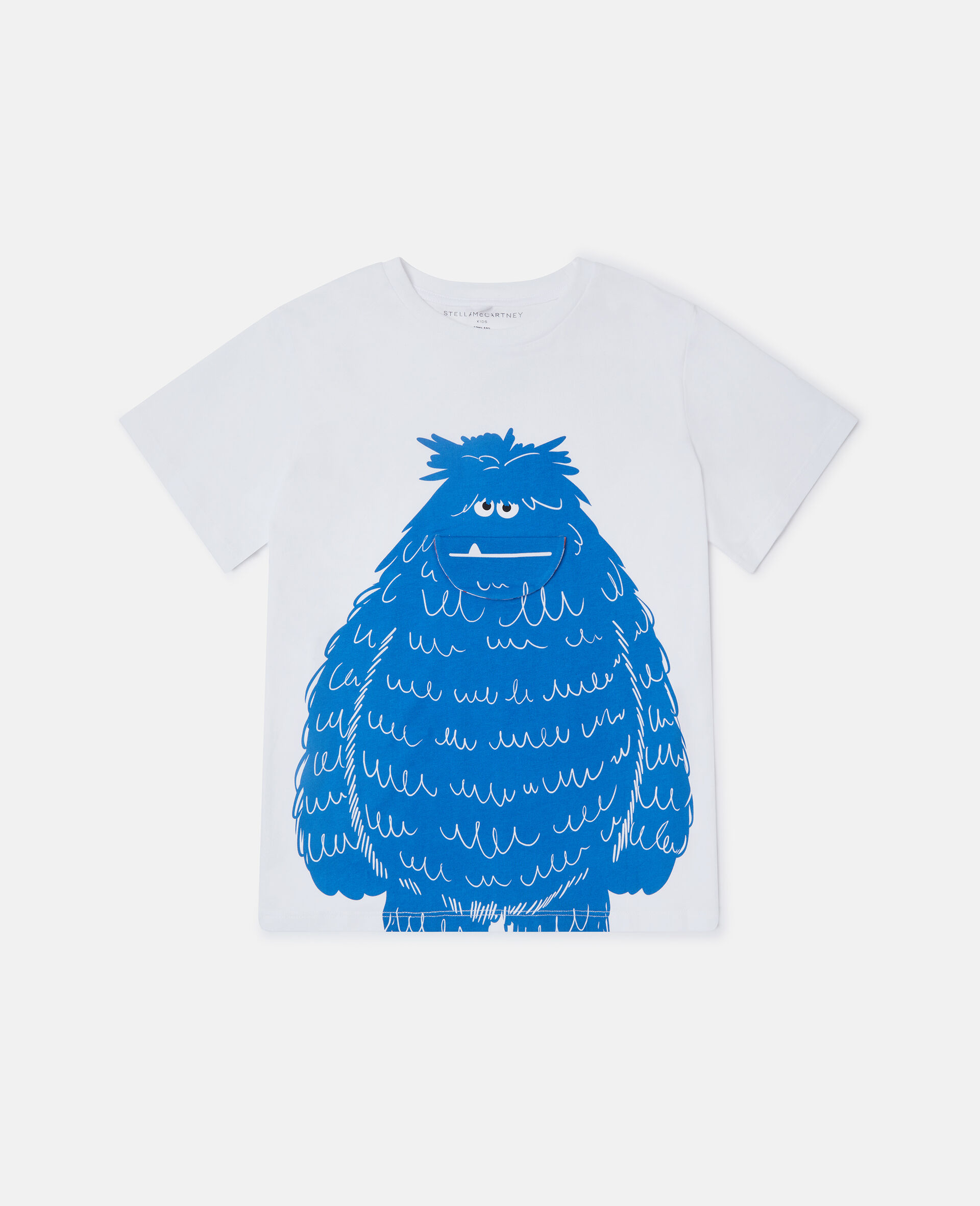 T-Shirt mit Monster-Grafik-Weiß-medium