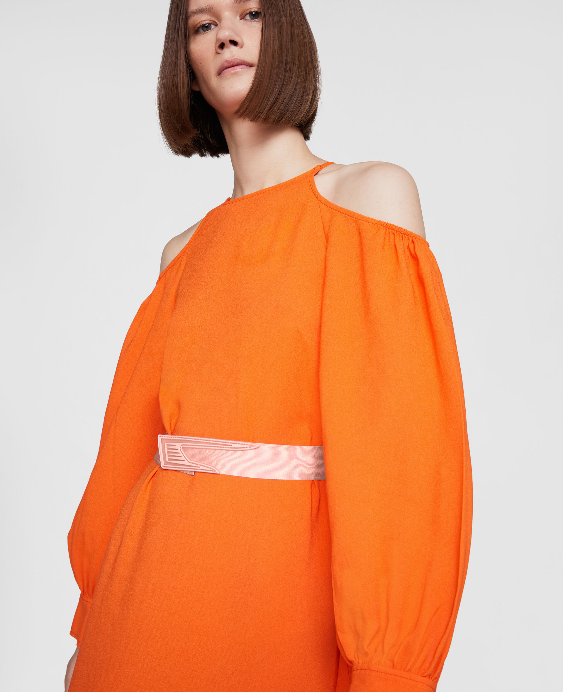 Belted Maxi Dress-Orange-large image number 3