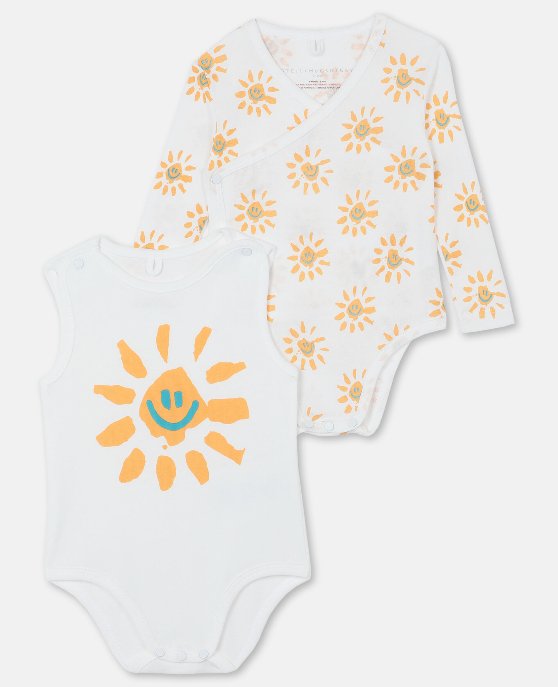 Kids 白色happy Sun 平纹针织罗纹连体衣套装 Stella Mccartney Mo Kids 白色happy Sun 平纹针织罗纹连体衣套装 Stella Mccartney Mo