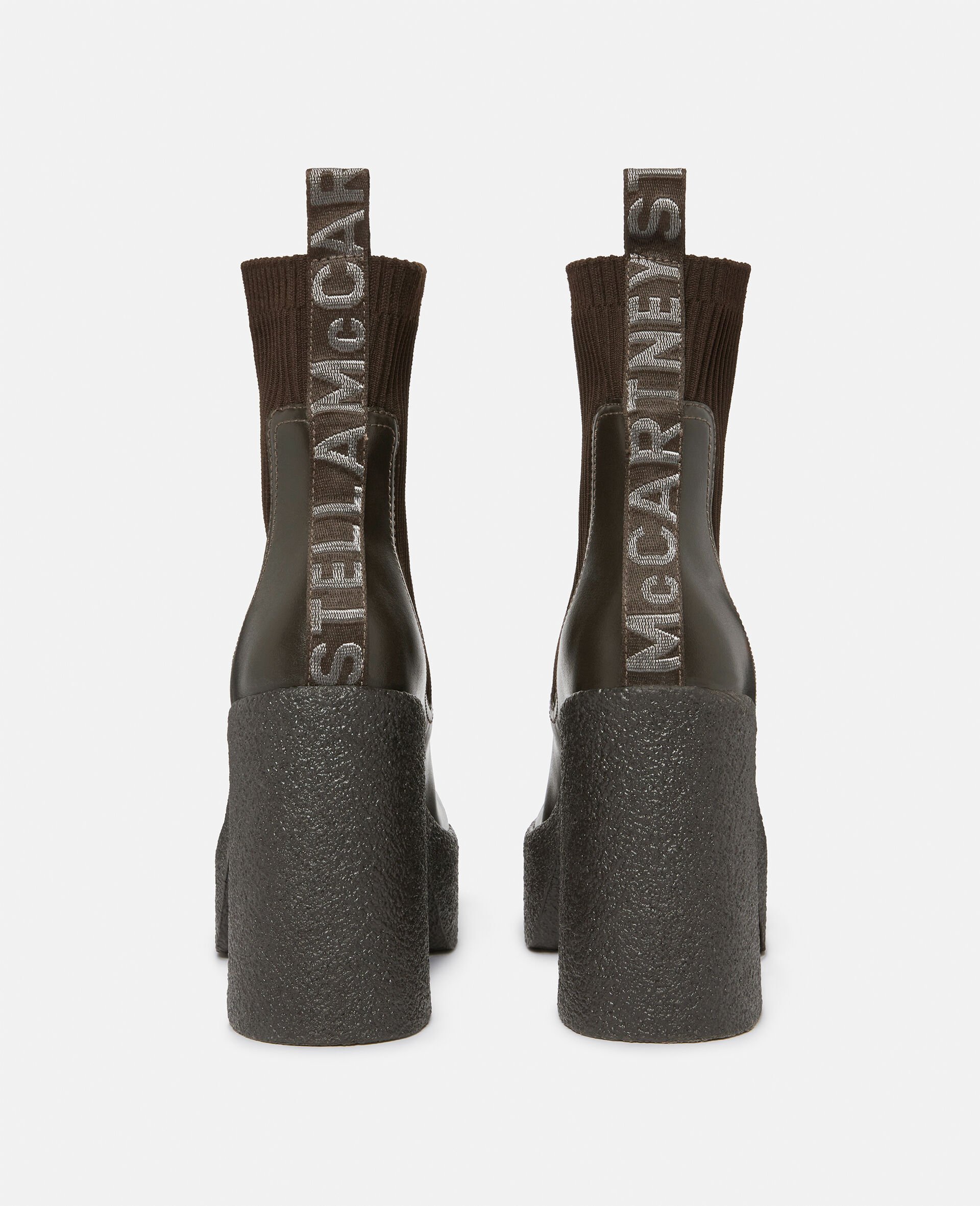 Skyla Heeled Sock Boots-Brown-large Skyla Heeled Sock Boots-Brown-large image number 2