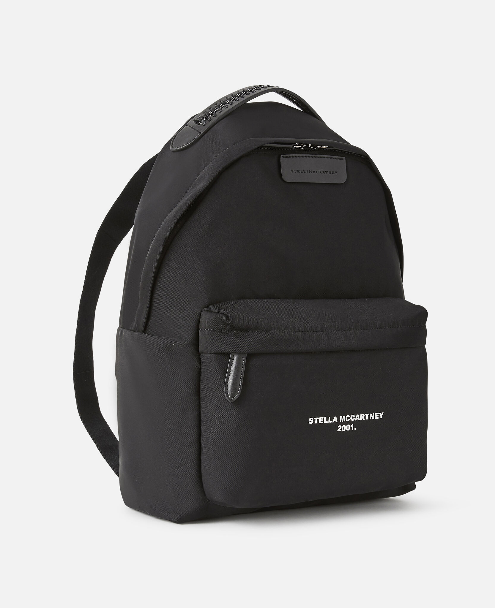 Women Black/White Falabella Logo Go Backpack | Stella