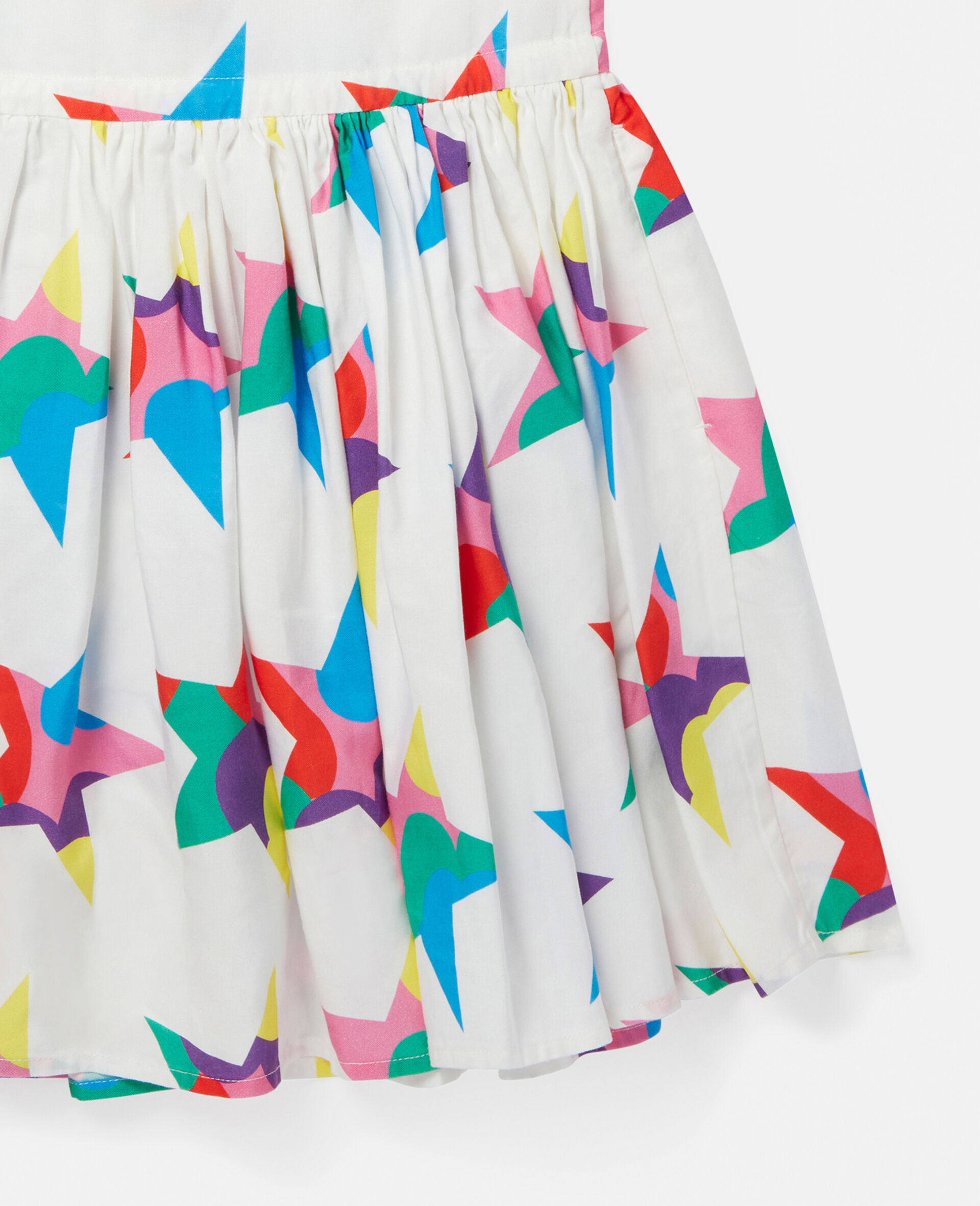 Star Print Sleeveless Shirt Dress-White-large image number 3