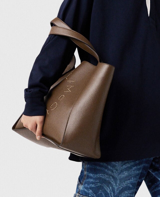 Women Chocolate brown Logo Large Tote Bag | Stella McCartney US