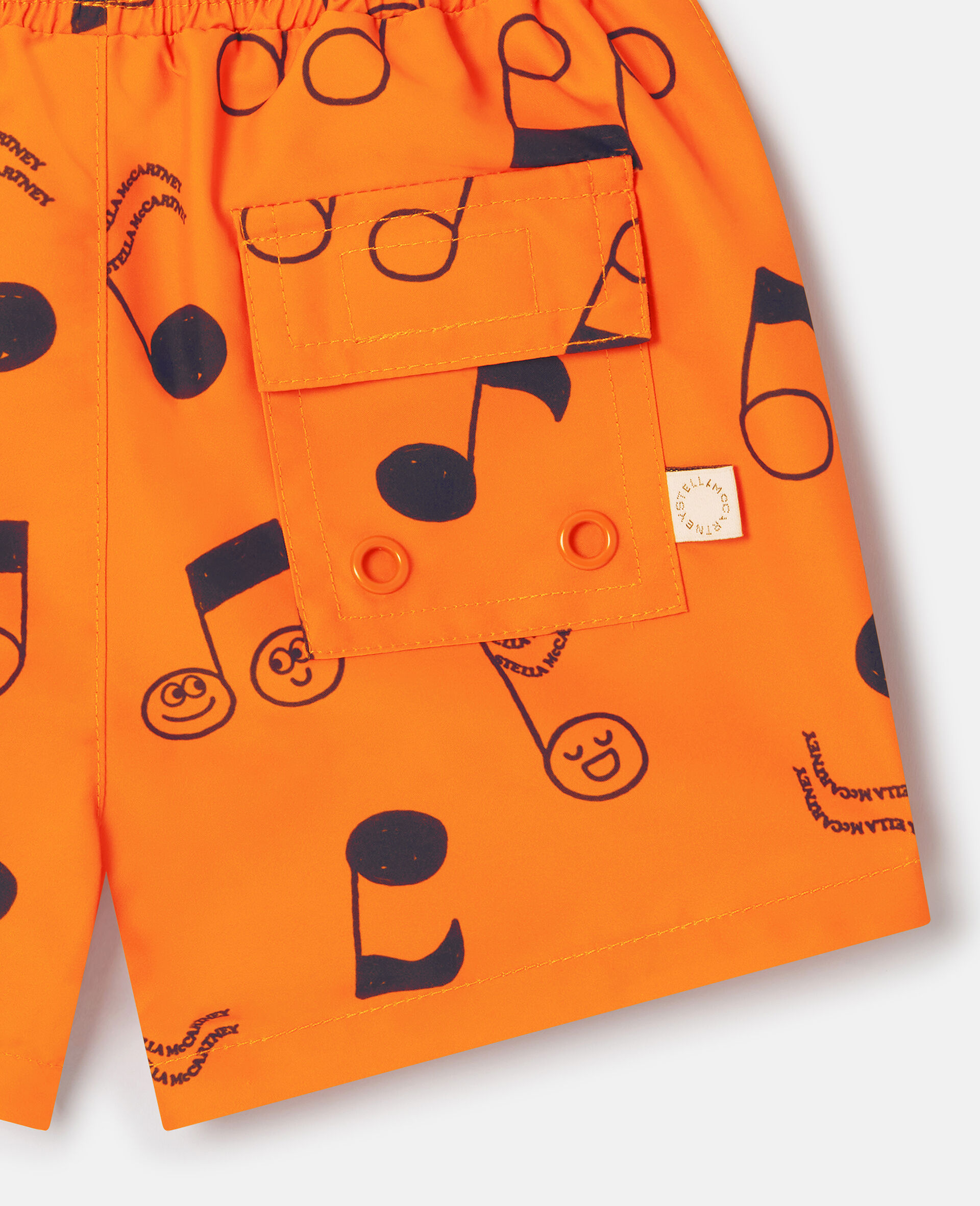 Short de bain avec imprime notes de musique-Orange-large image number 3