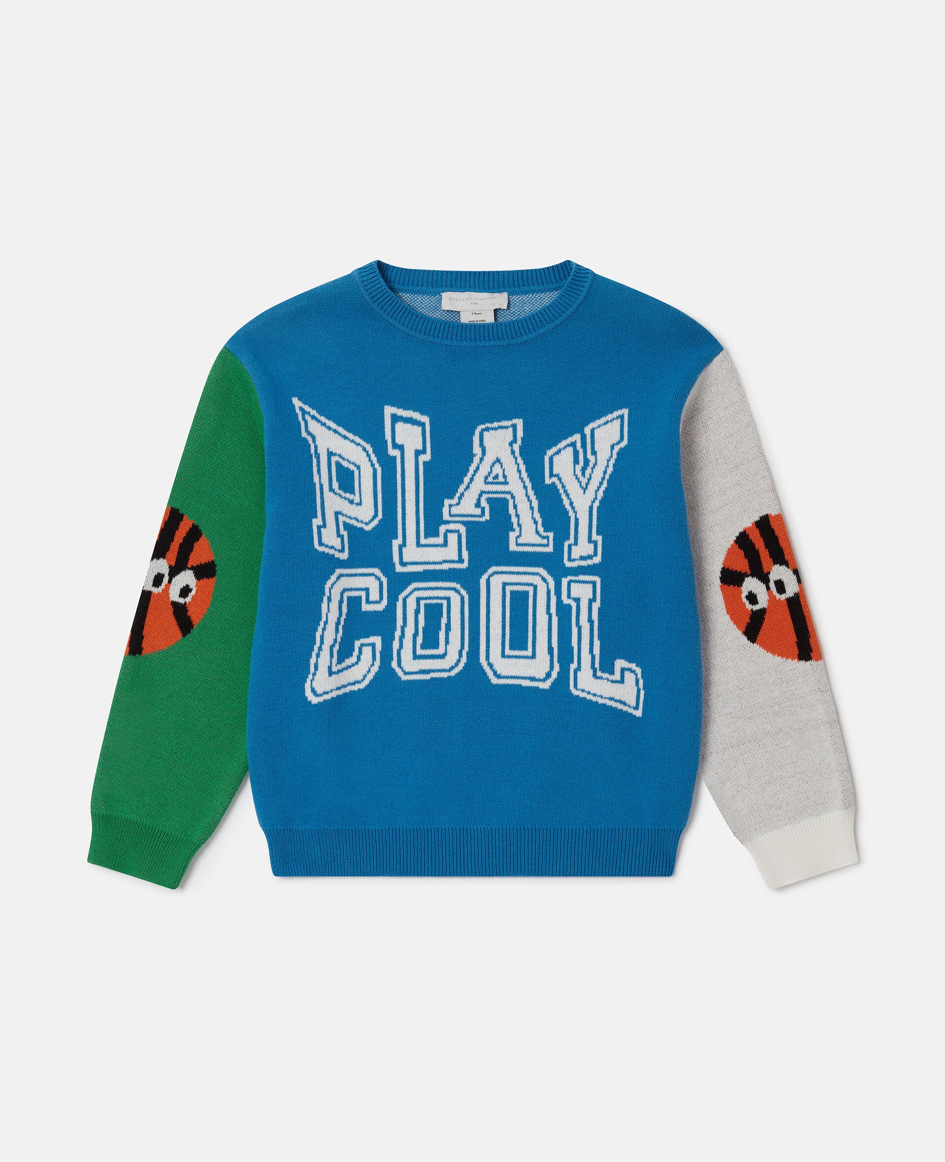 Slogan Graphic Jumper-Blue-medium