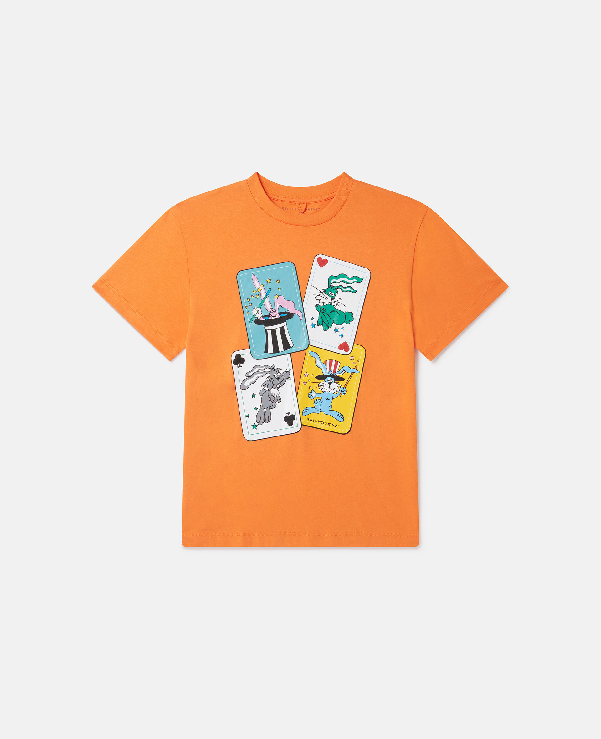 T-Shirt mit Rundhalsausschnitt und Magicians Bunny-Grafik-Orange-large image number 0
