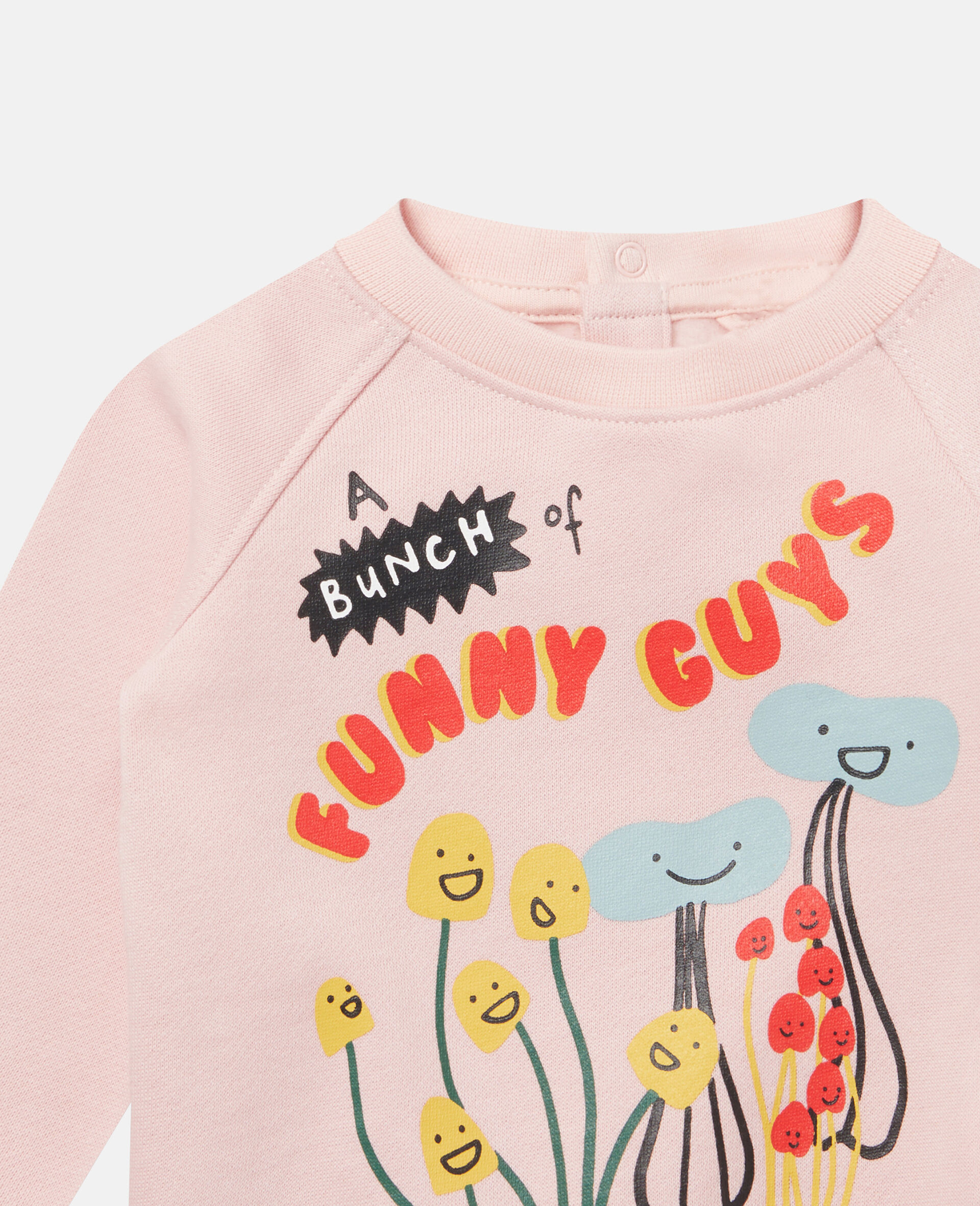 Cotton Fleece Funny Guys Print Sweatshirt-Pink-large image number 1