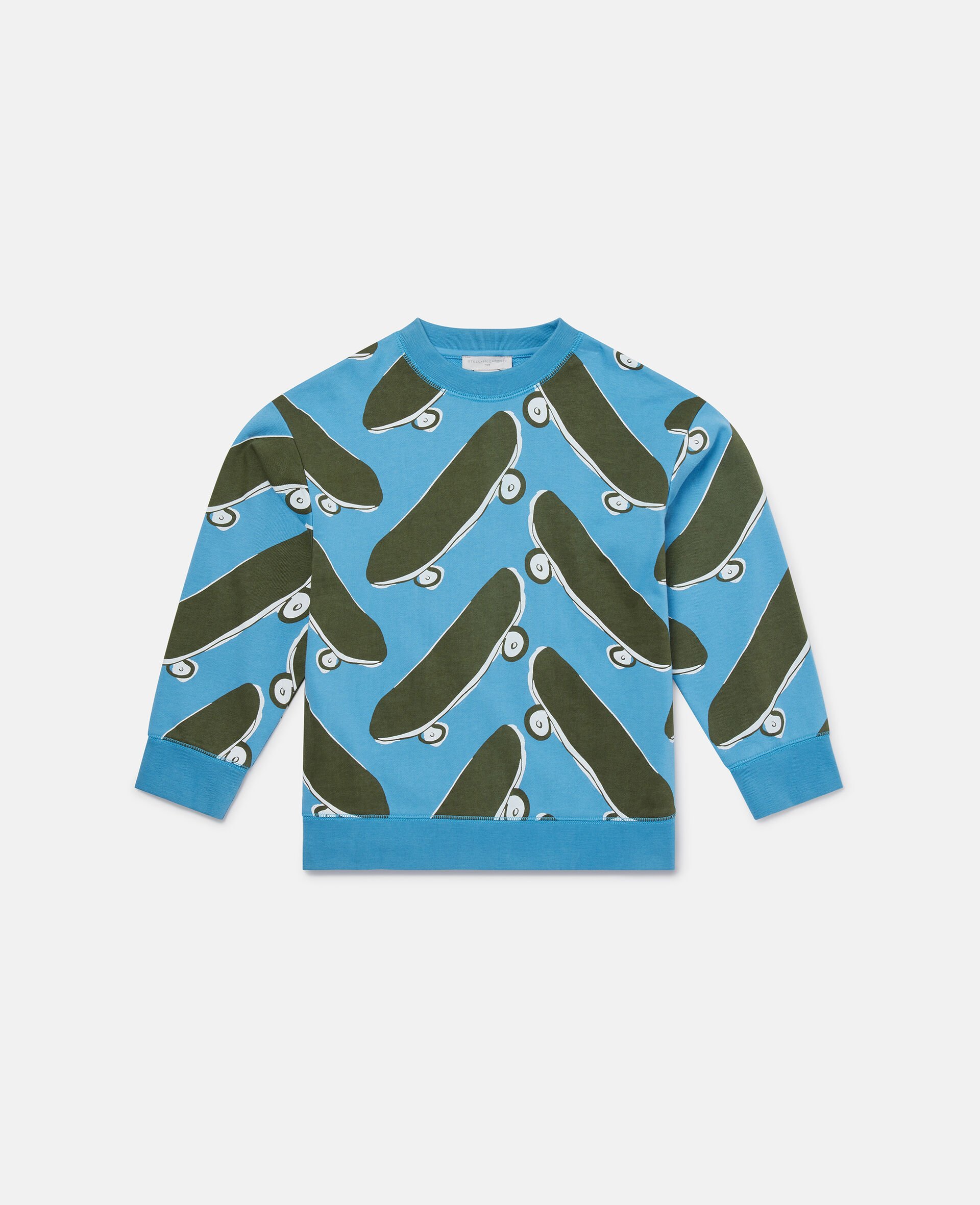 Skateboard Print Sweatshirt-Blue-large image number 0