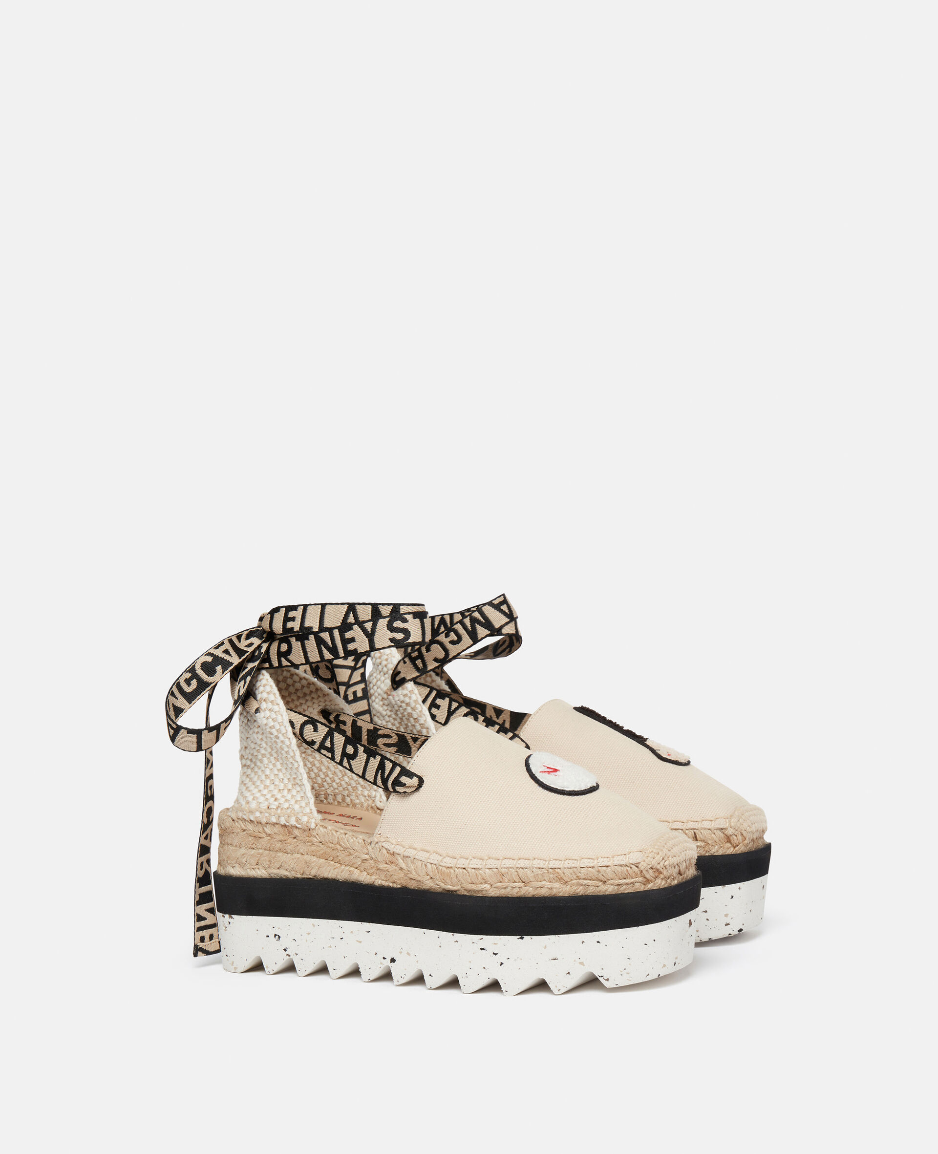 Espadrilles en toile Gaia avec broderie Little Black Bunny-Blanc-large image number 3