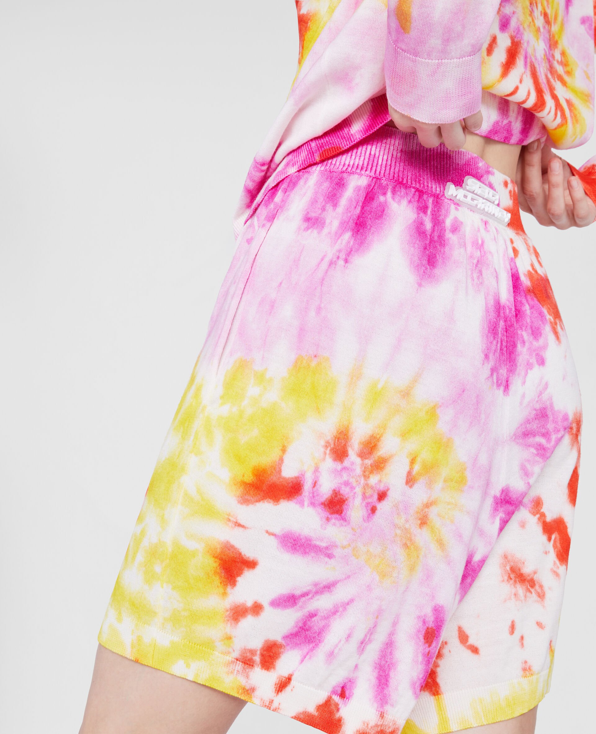 Splatted Print Knit Shorts-Multicolour-large image number 3