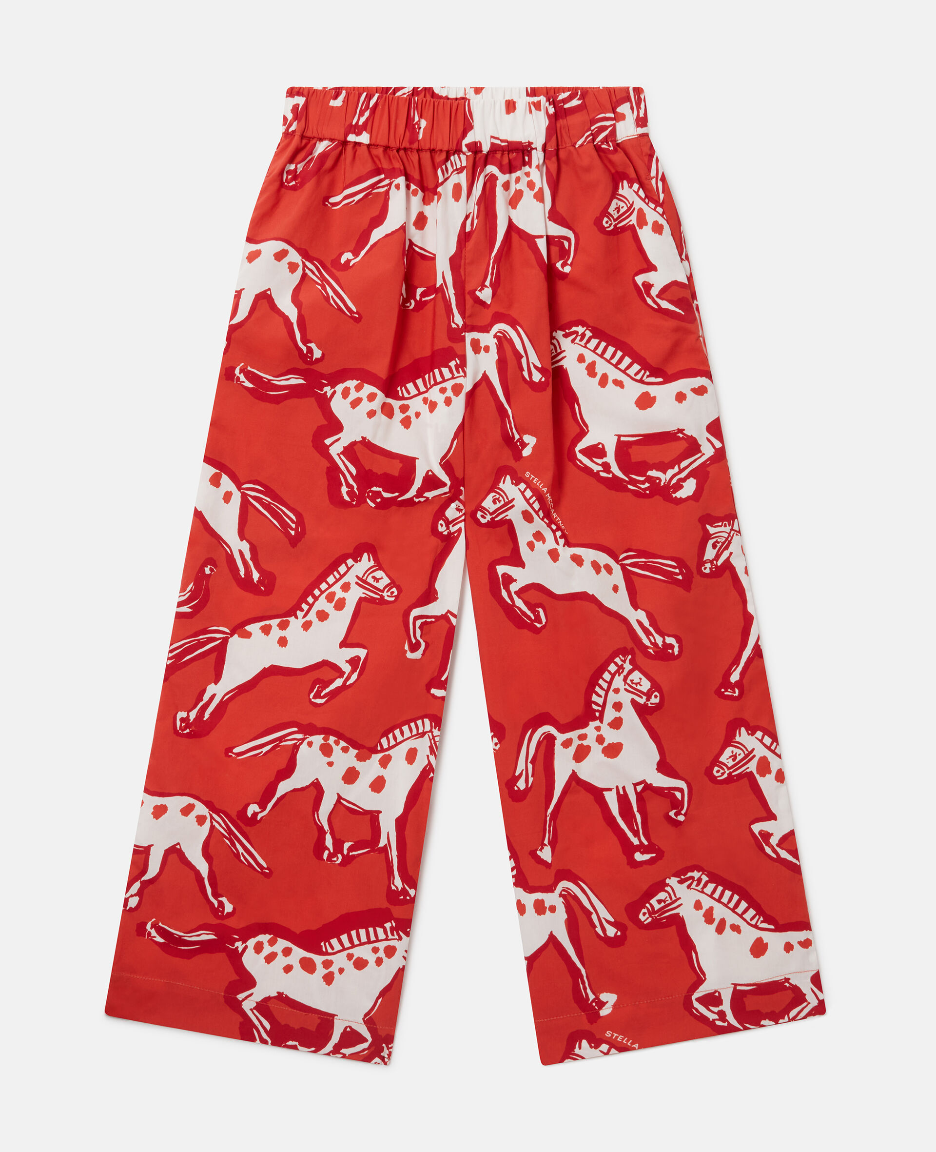 Horse-Print Popeline Trousers-Multicoloured-medium