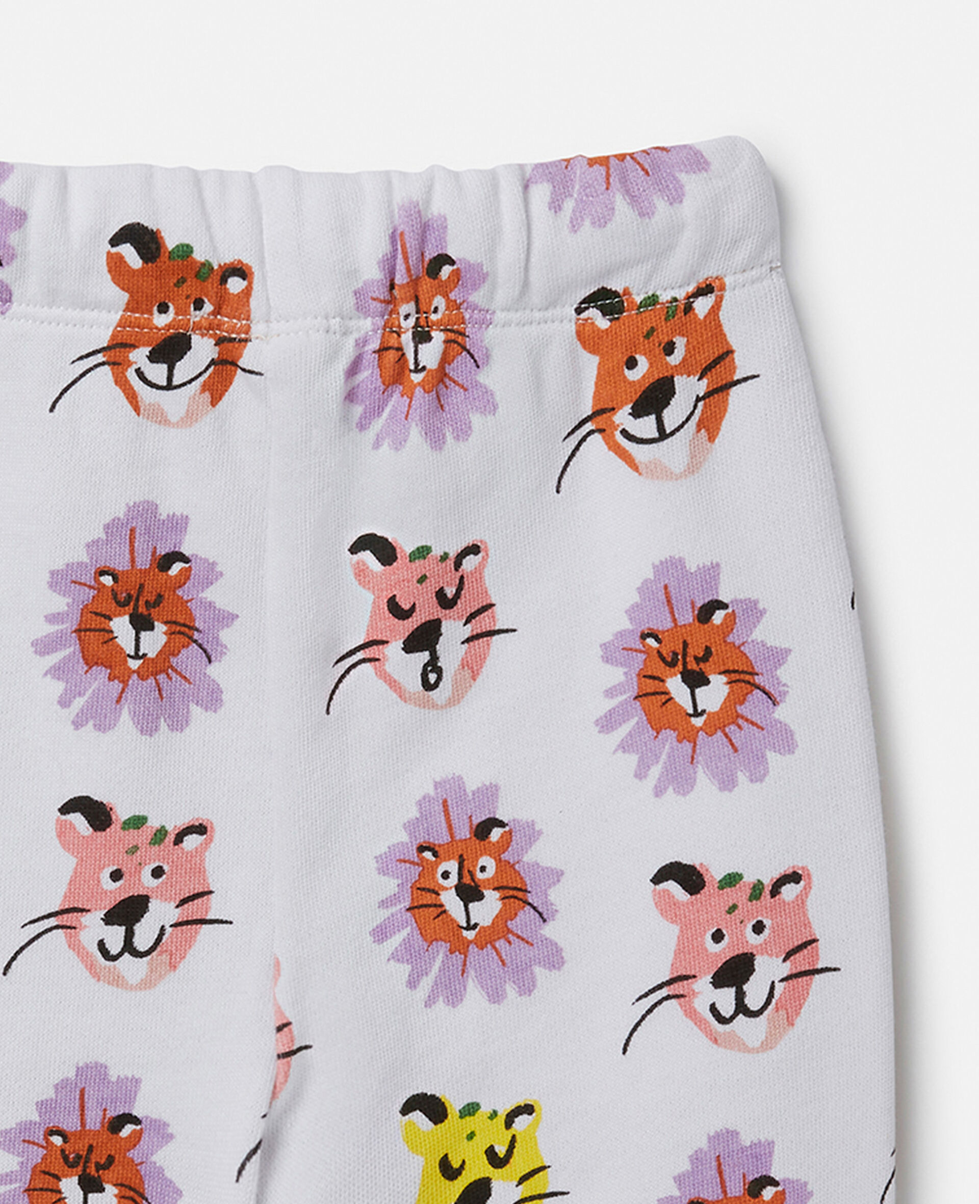 Cheetah Face Print Joggers-White-large image number 3