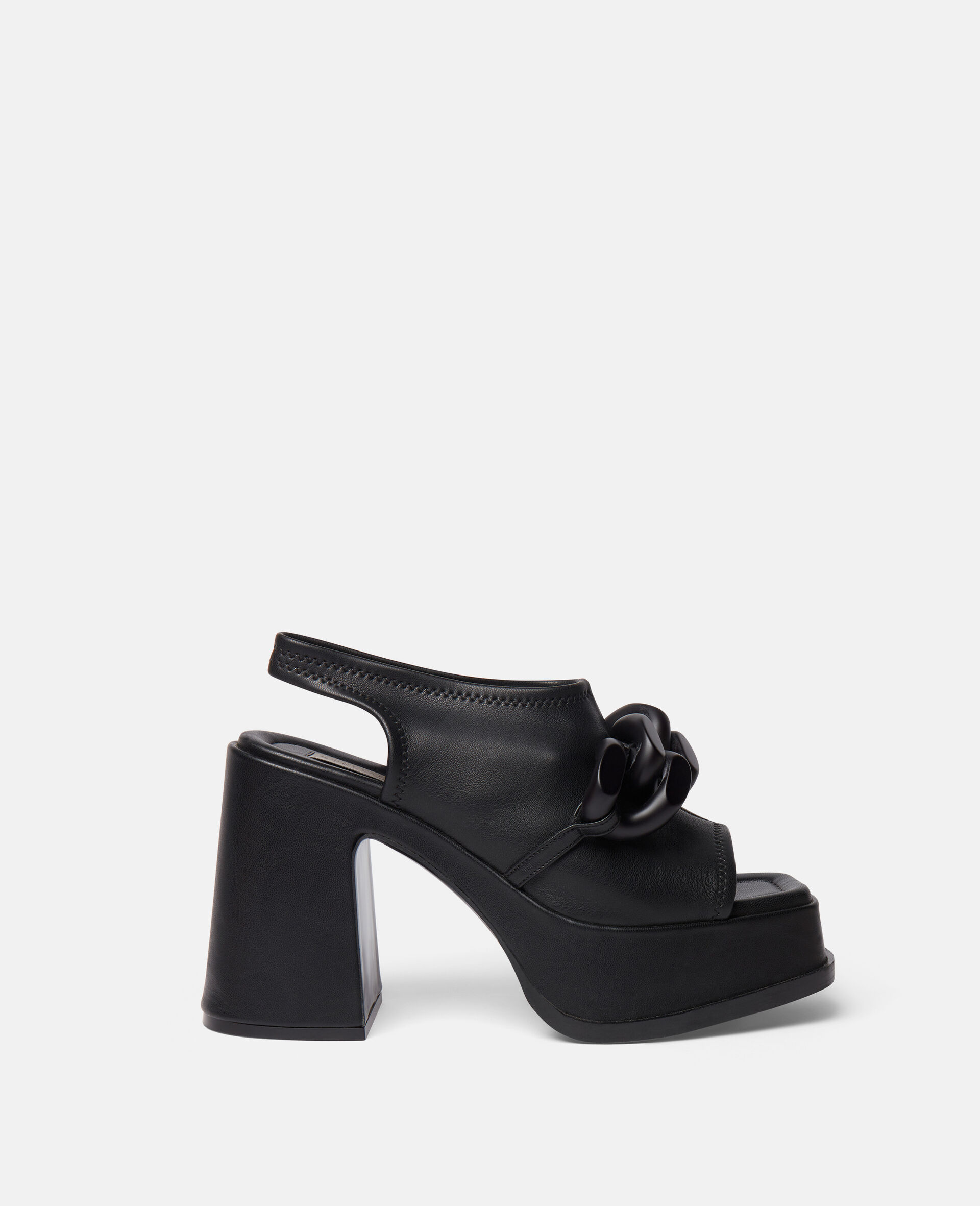 Skyla Chain Platform Sandals-Black-large image number 0